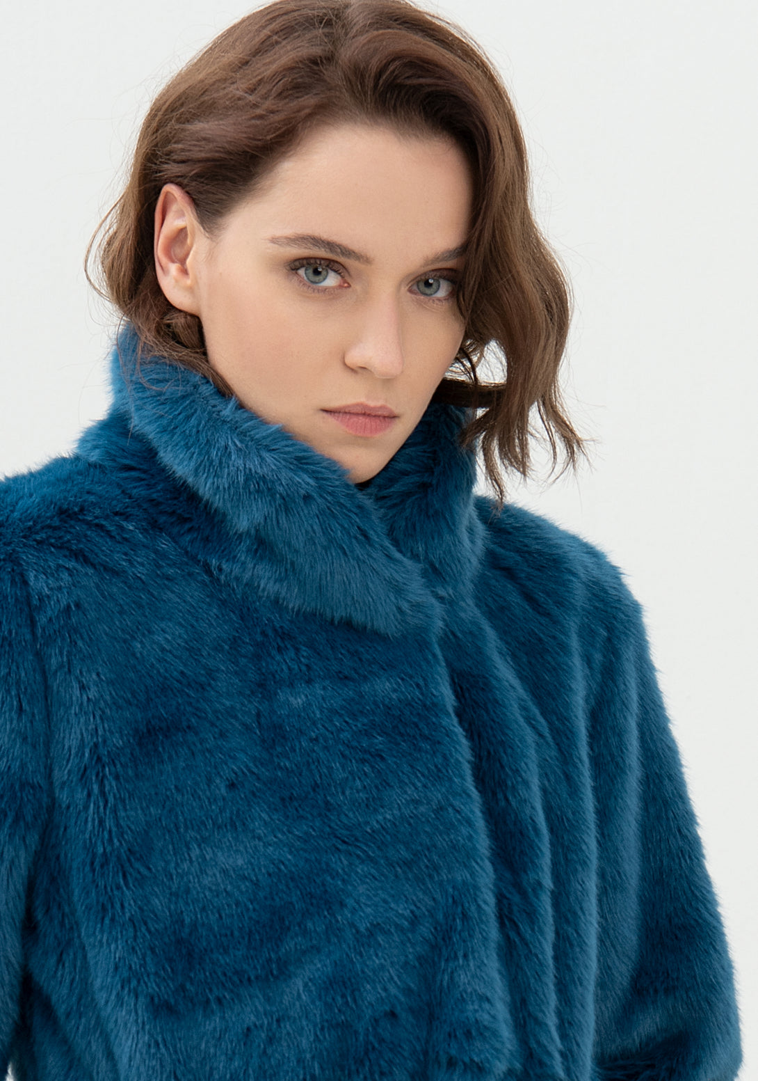 Coat regular fit made in eco fur