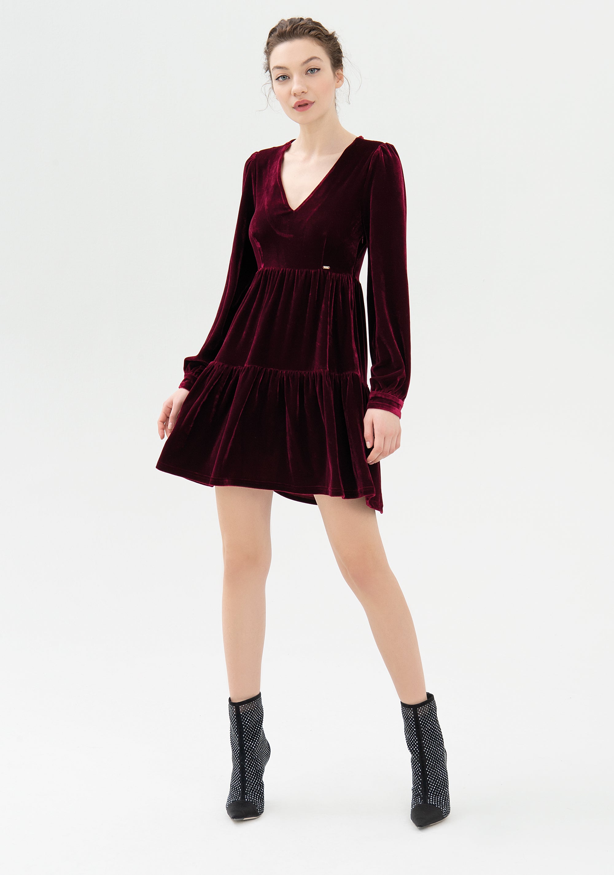 Mini dress regular fit made in velvet Fracomina FR21WD1018J40101-087