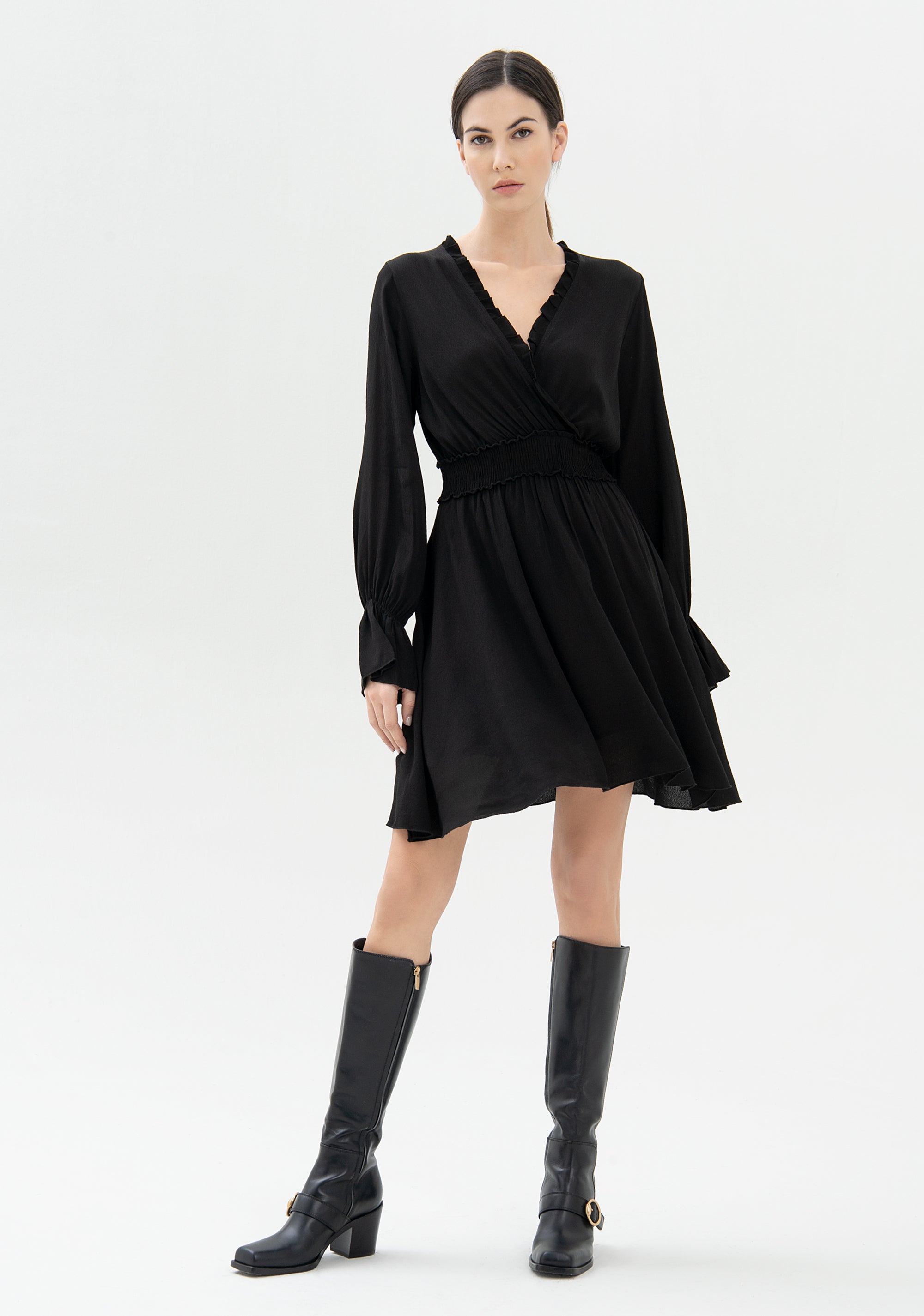 Mini dress with long sleeves made in viscose Fracomina FR21WD1032W42201-053_01