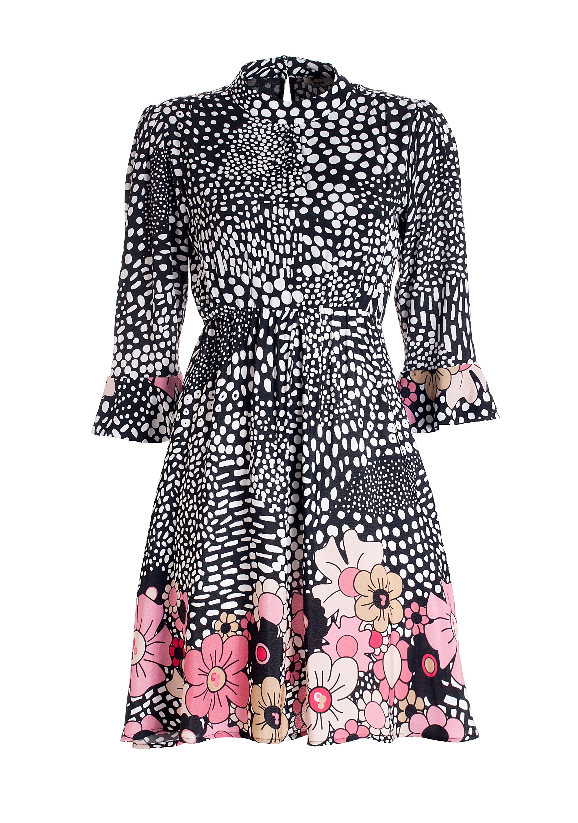 Mini dress regular fit made in viscose with animalier print with flowers Fracomina FR21WD1035W422N4-210_06