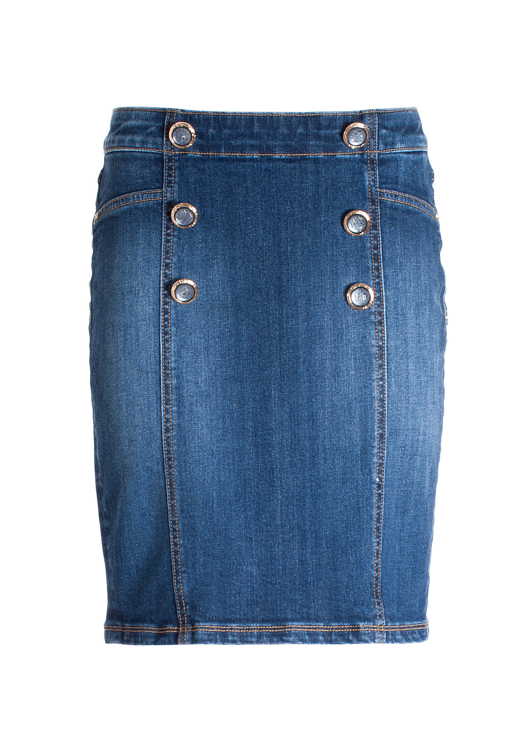 Mini sheat skirt tight fit made in denim with middle wash