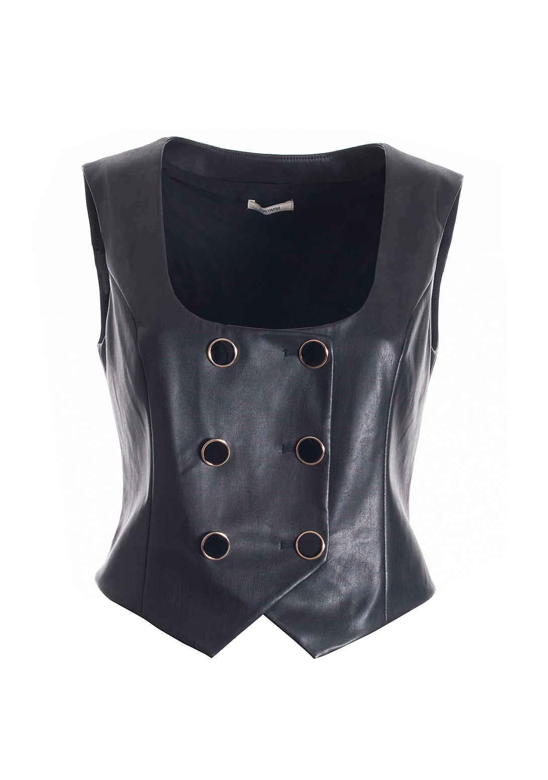 Gilet cropped tight fit made in eco leather