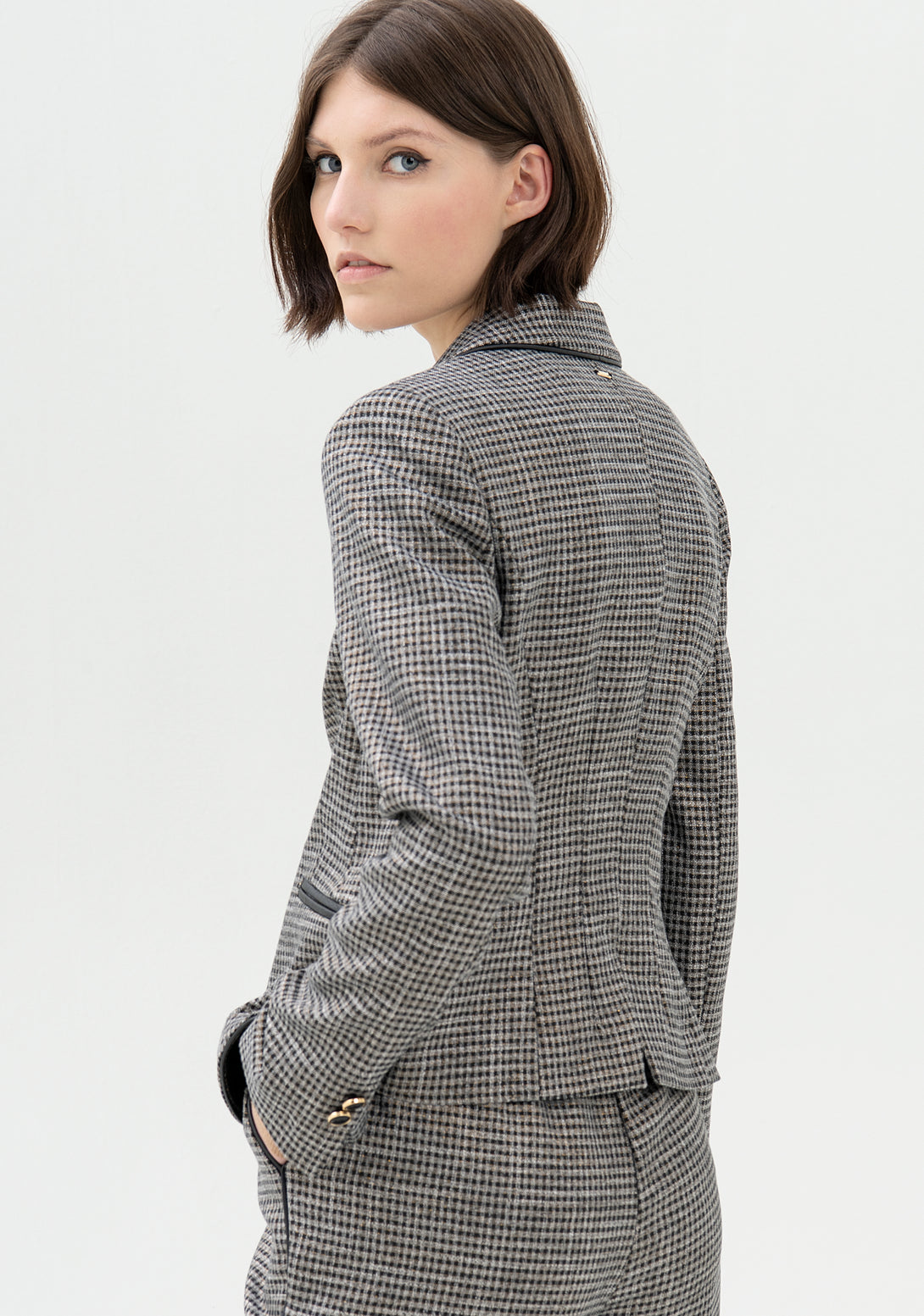 Blazer regular fit single breasted made in tweed with lurex