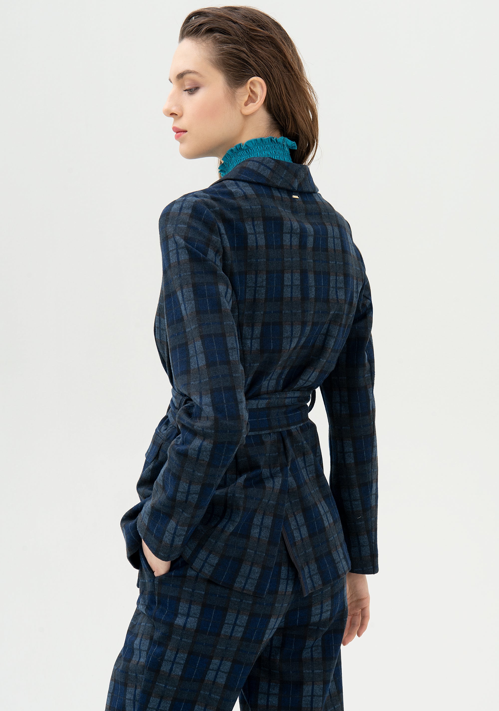 Blazer regular fit made in tartan fabric Fracomina FR21WJ2013W49195-064_03