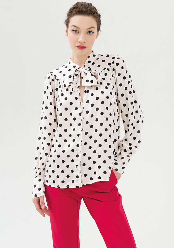 Blouse wide fit with polka dots pattern Fracomina FR21WT1038W418N4-208