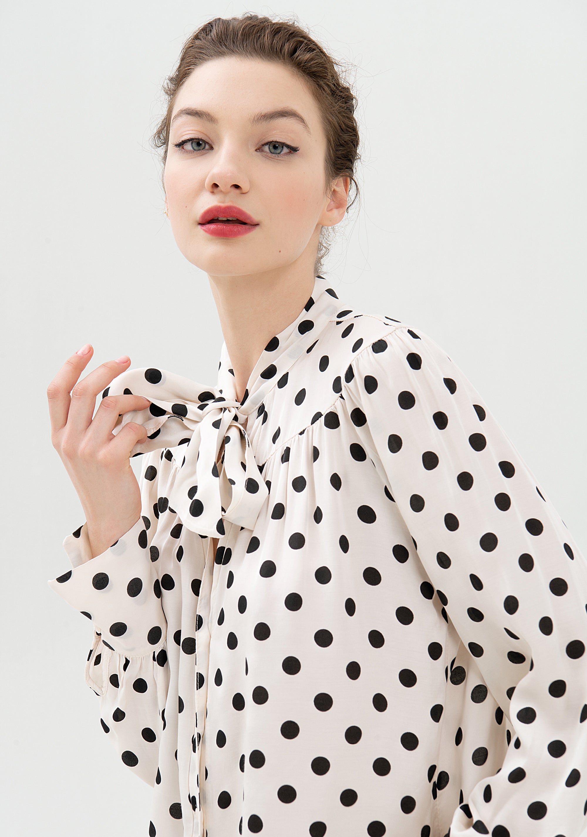 Blouse wide fit with polka dots pattern Fracomina FR21WT1038W418N4-208_02