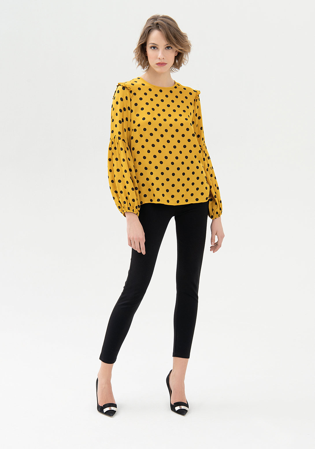 Blouse wide fit with polka dots pattern Fracomina FR21WT1040W418N4-303