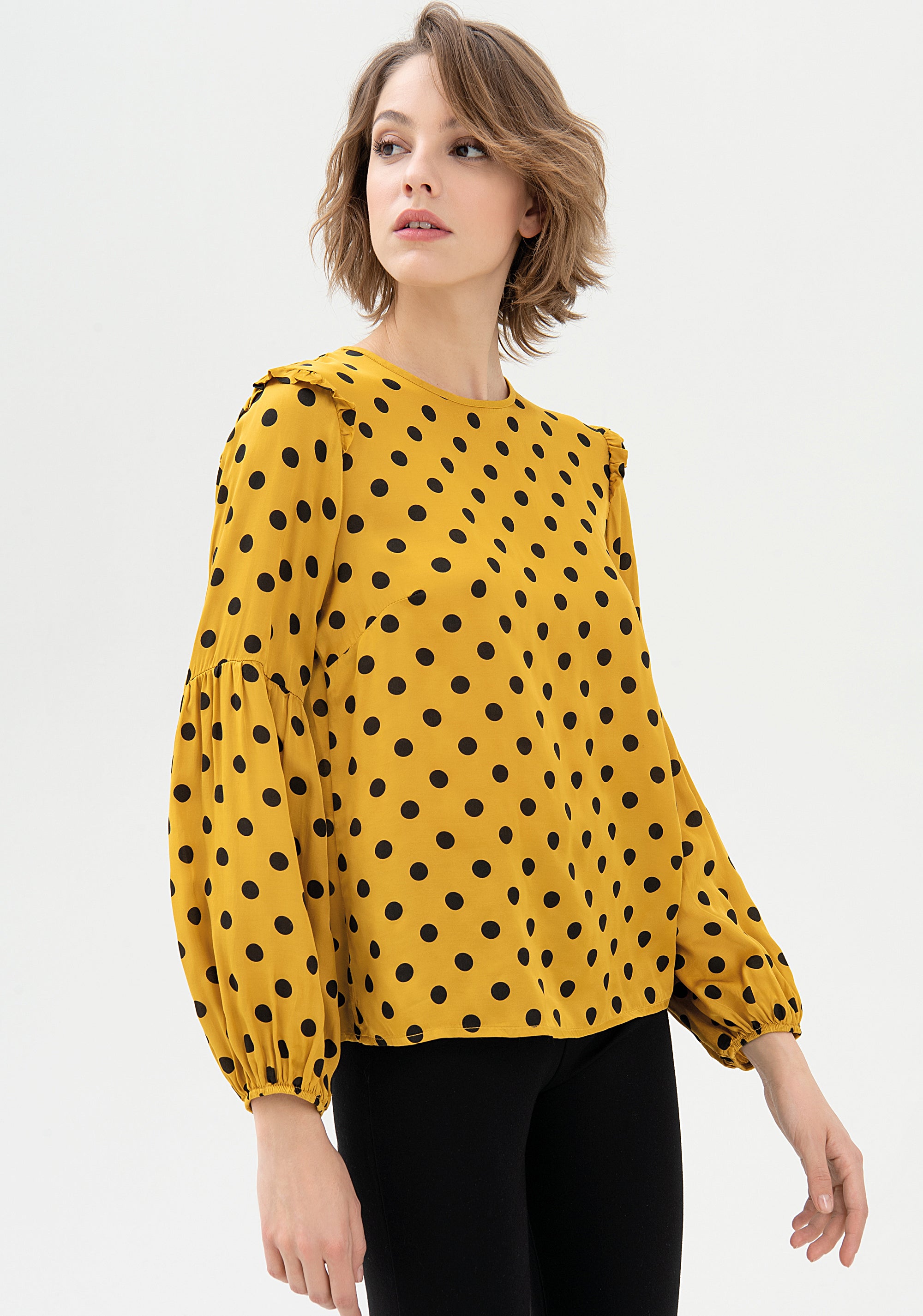 Blouse wide fit with polka dots pattern Fracomina FR21WT1040W418N4-303_02