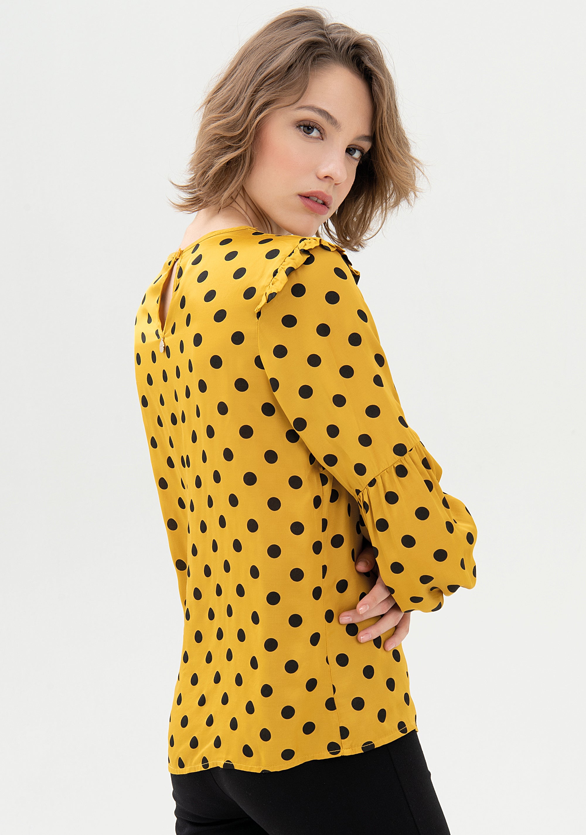 Blouse wide fit with polka dots pattern Fracomina FR21WT1040W418N4-303_04