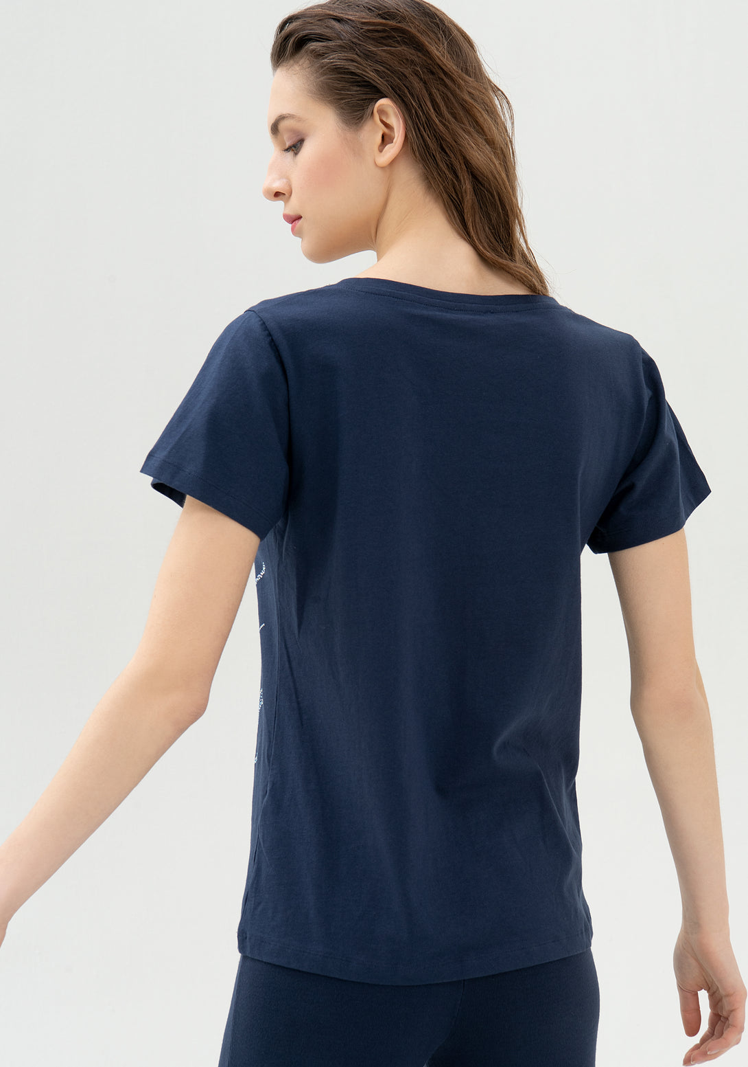 T-shirt regular fit made in cotton jersey with all-over logo made with strasses