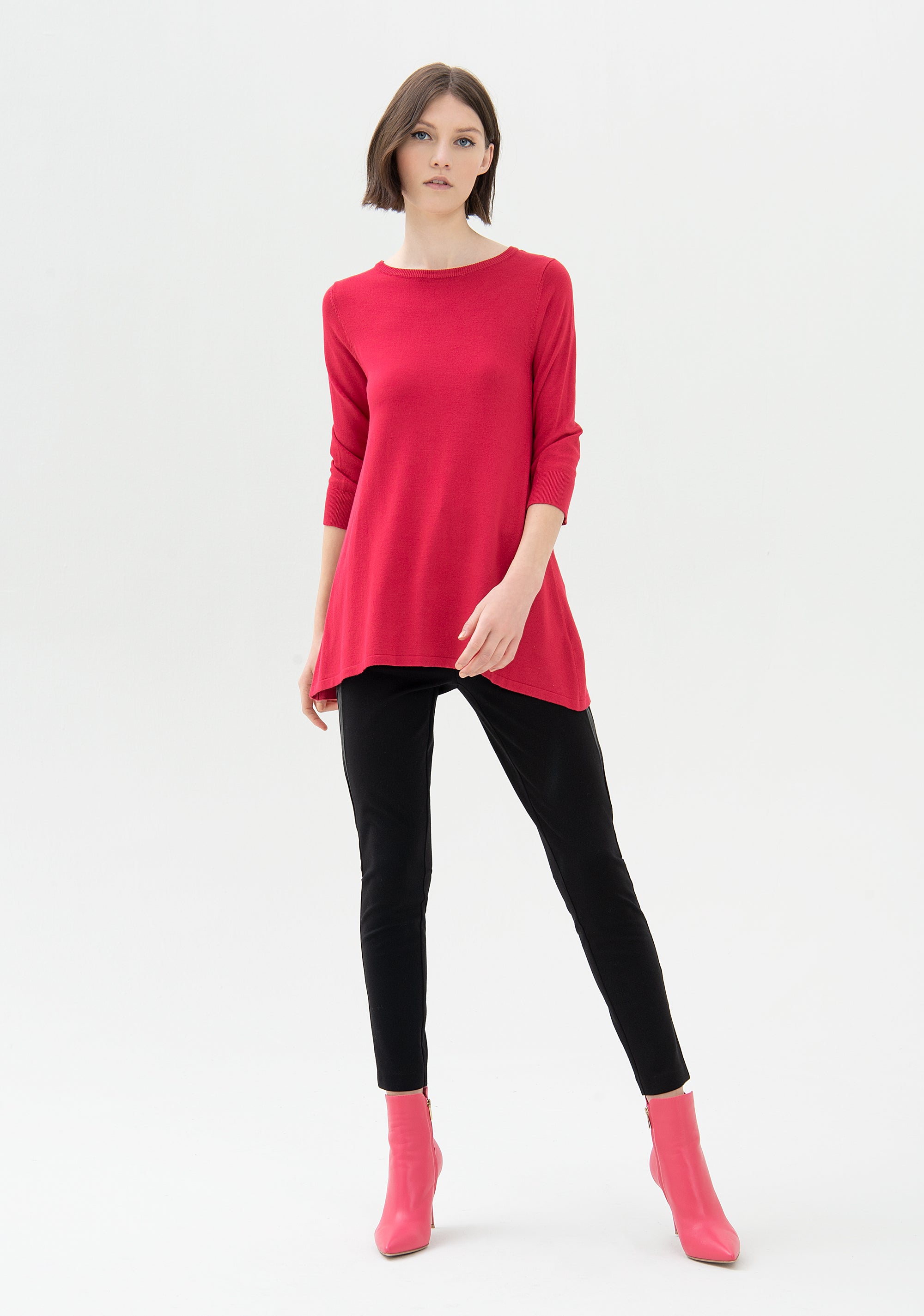 Knitwear wide fit with 3/4 sleeves Fracomina FR21WT7003K42101-107_01