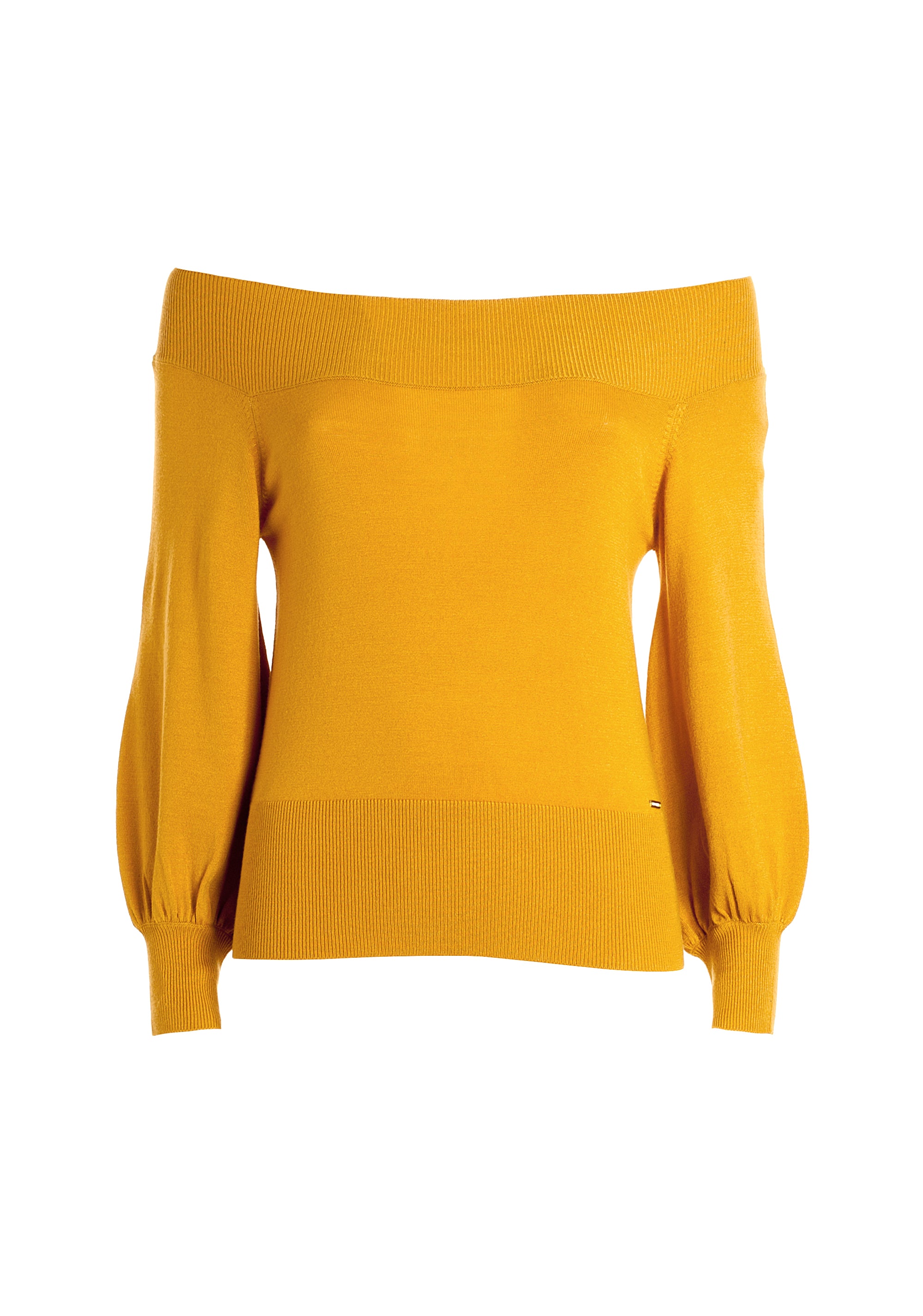 Mustard bardot jumper hotsell