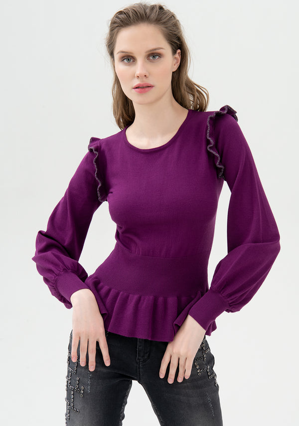 Knitwear tight fit with frills Fracomina FR21WT7027K42101-335_01
