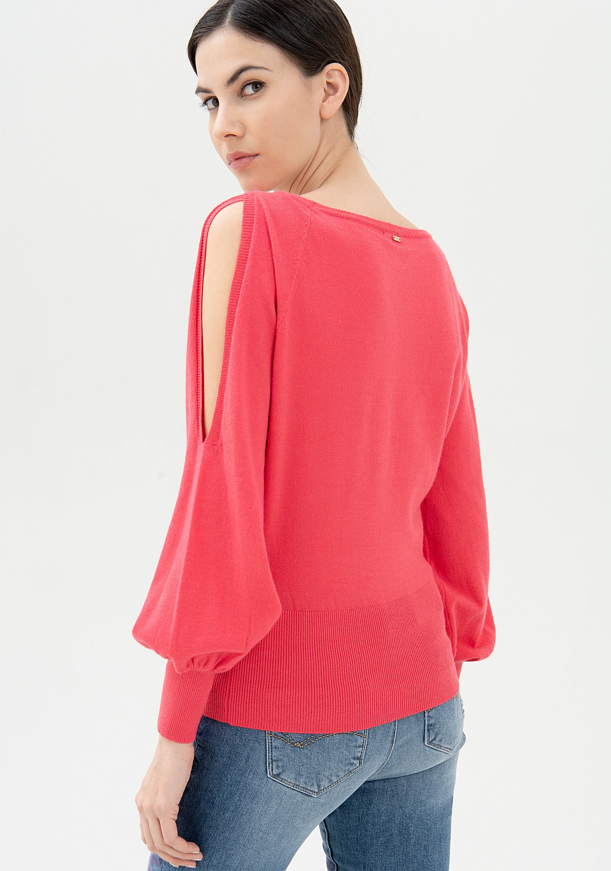 Knitwear regular fit with opening at the shoulders Fracomina FR21WT7029K46201-107_03