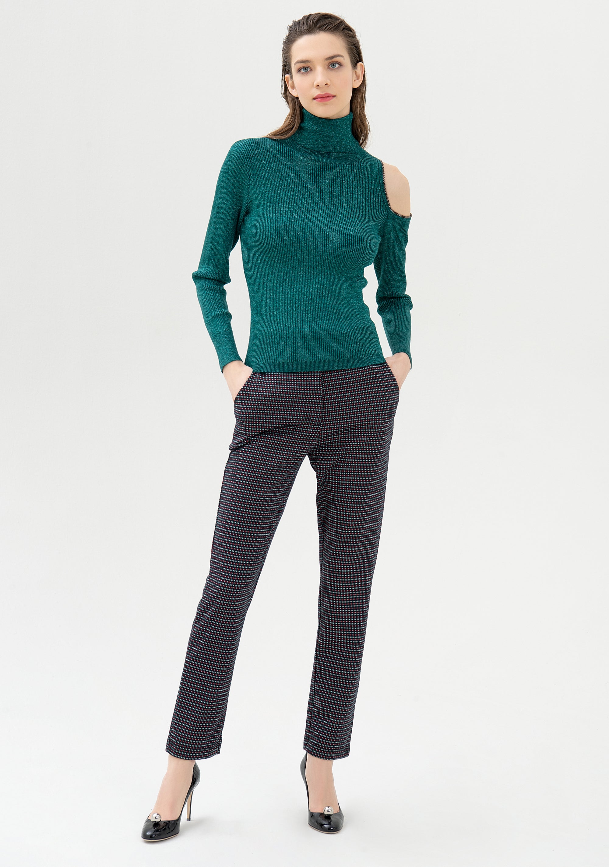 Knitwear tight fit with lurex and high neck Fracomina FR21WT7034K45901-223