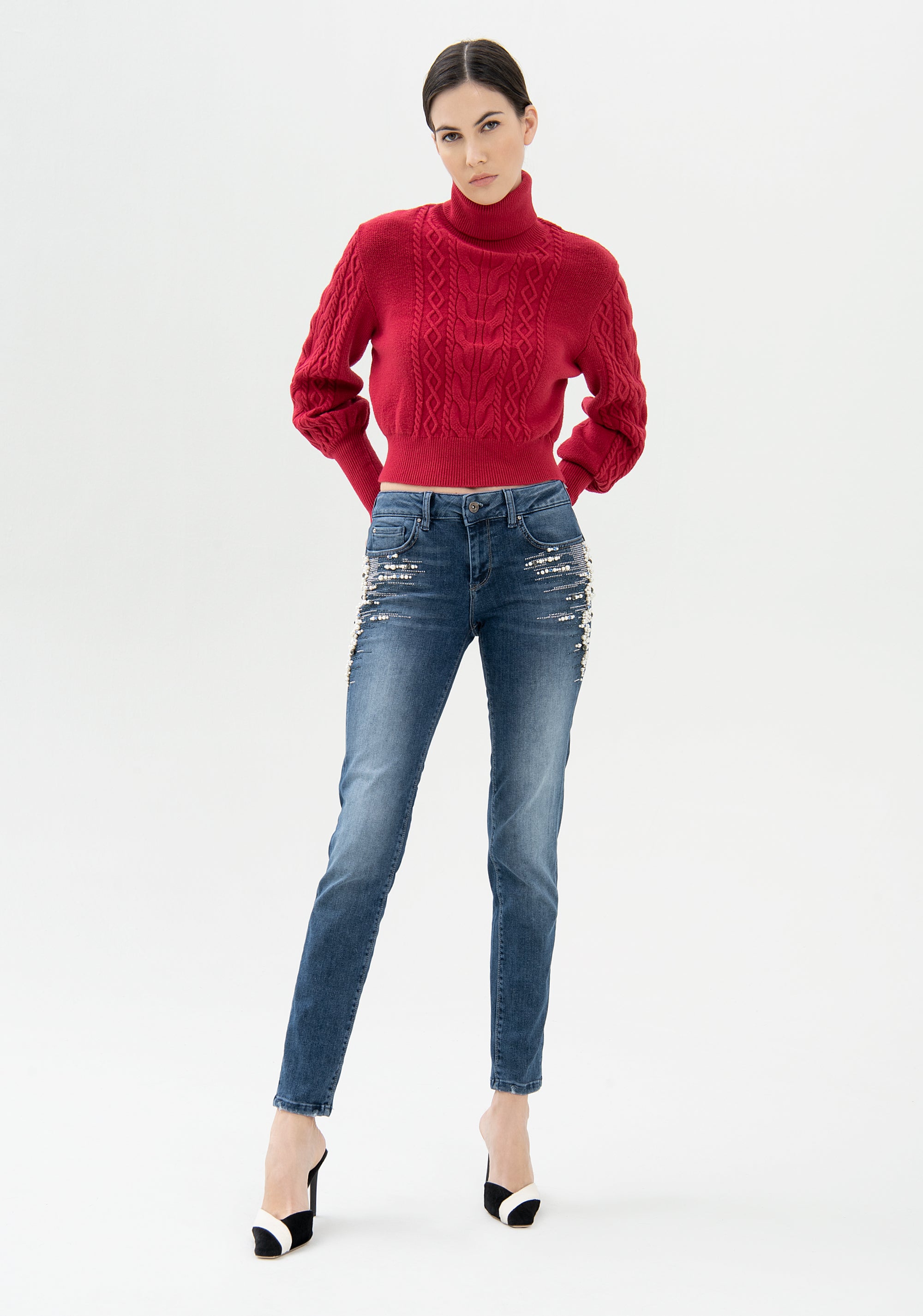 Knitwear cropped with plaits Fracomina FR21WT7042K45901-377_01