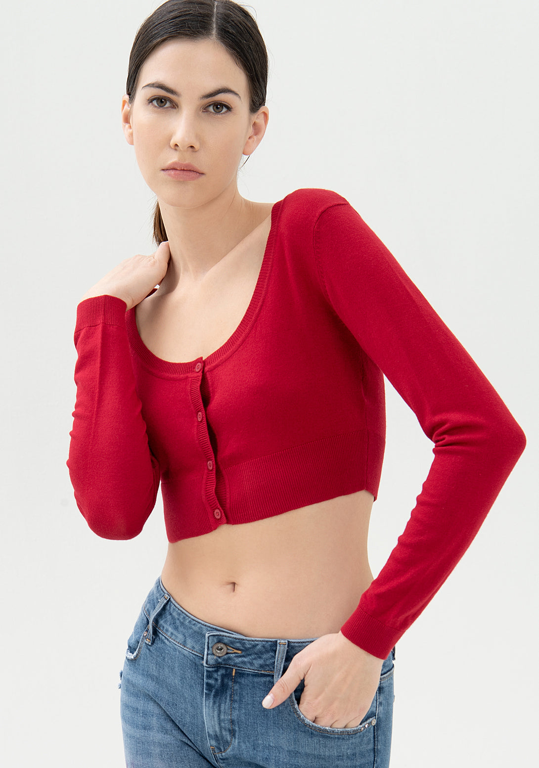 Knitted cardigan cropped