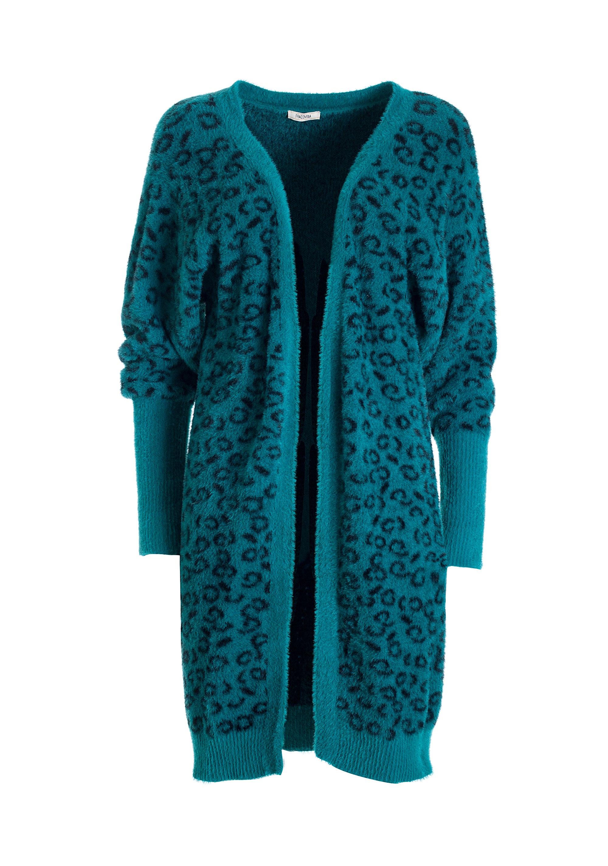 Cardigan regular fit, long, with animalier jacquard effect Fracomina FR21WT8019K464F8-566_06