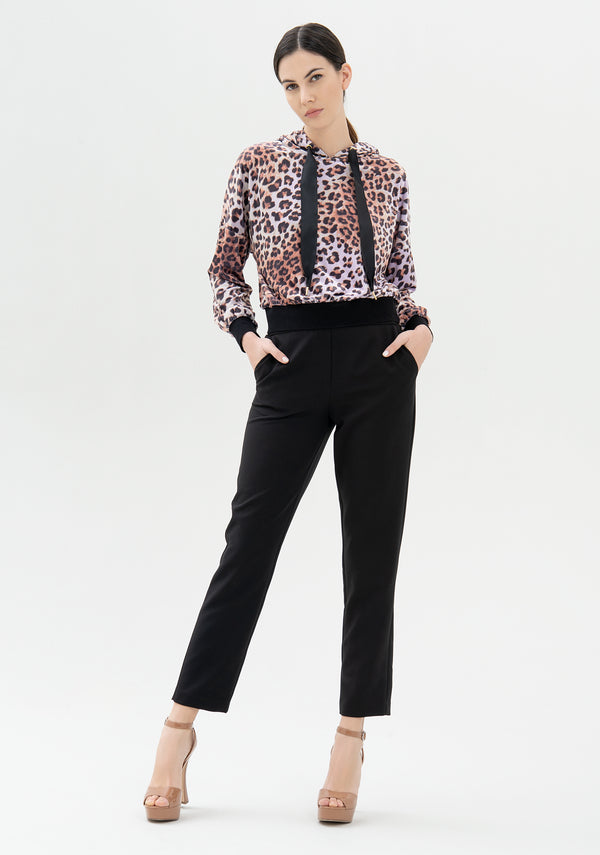 Sweater cropped with animalier pattern Fracomina FR21WT9014F429N4-210_01