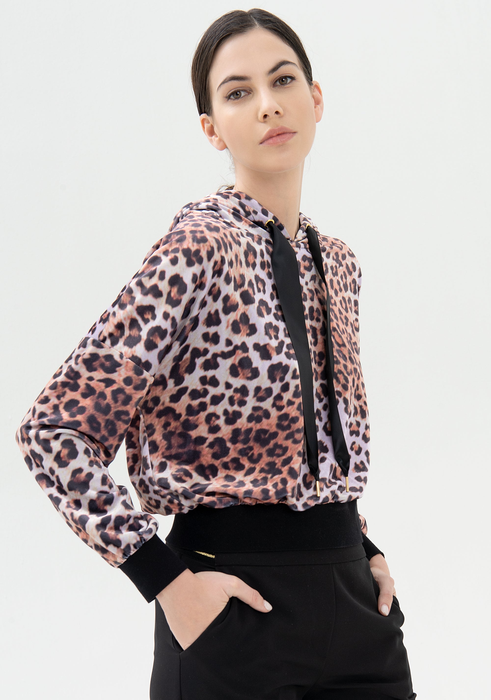 Sweater cropped with animalier pattern Fracomina FR21WT9014F429N4-210_03