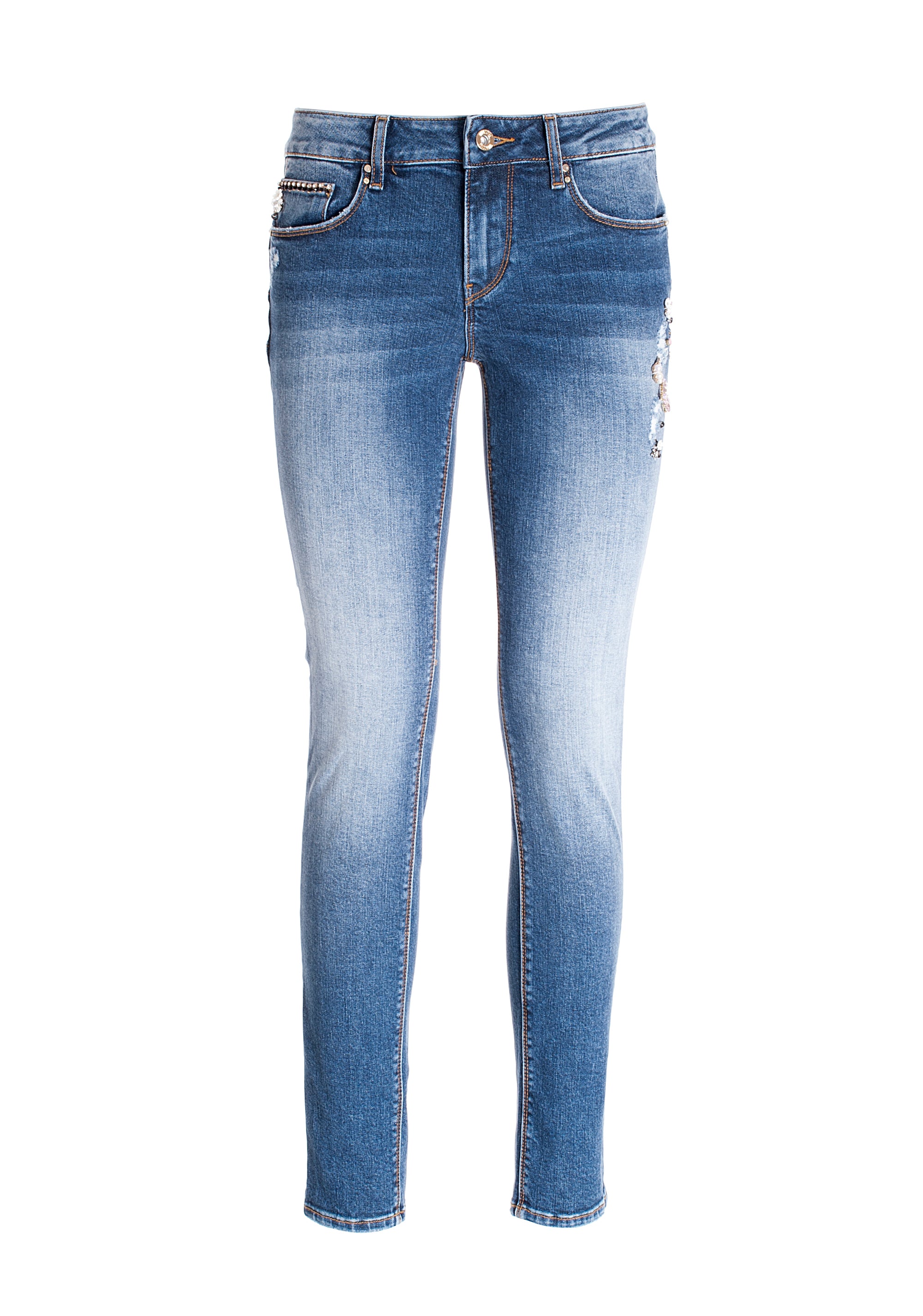 Jeans skinny fit with push-up effect made in denim with middle wash Fracomina FR21WV1001D409N7-883_06