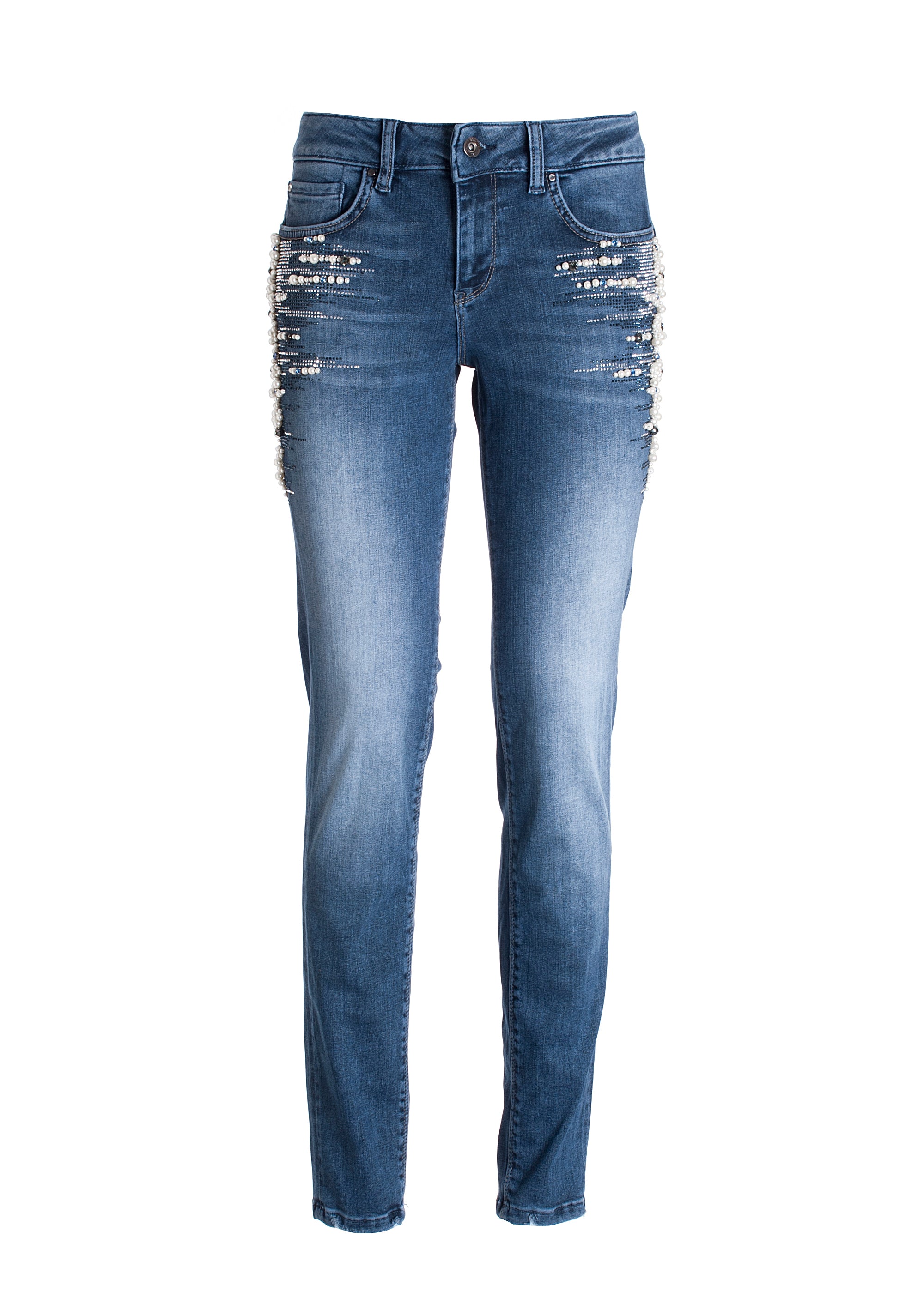 Jeans skinny fit with push-up effect made in denim with middle wash Fracomina FR21WV1001D44902-130_06