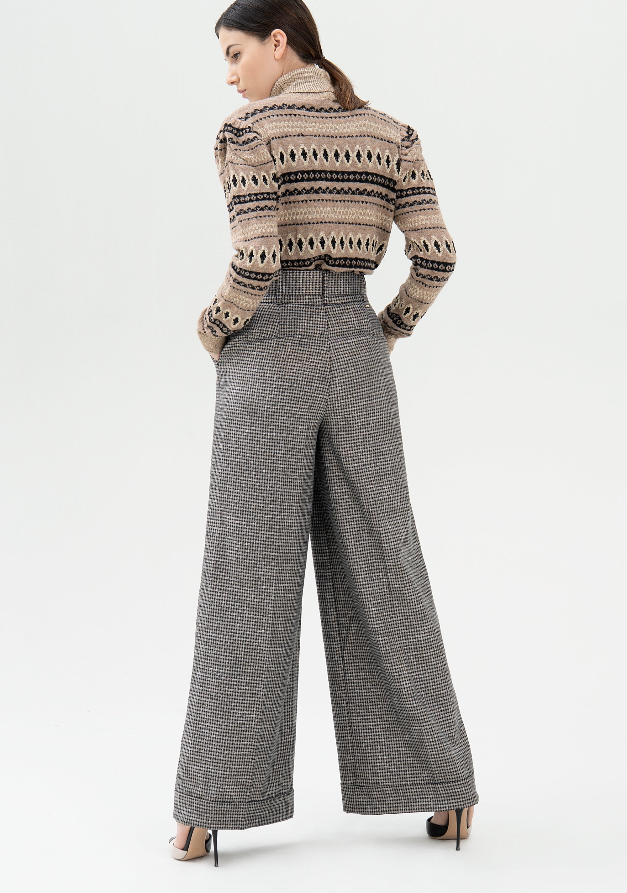 Palazzo pant wide fit made in tweed Fracomina FR21WV3012W45995-557_05