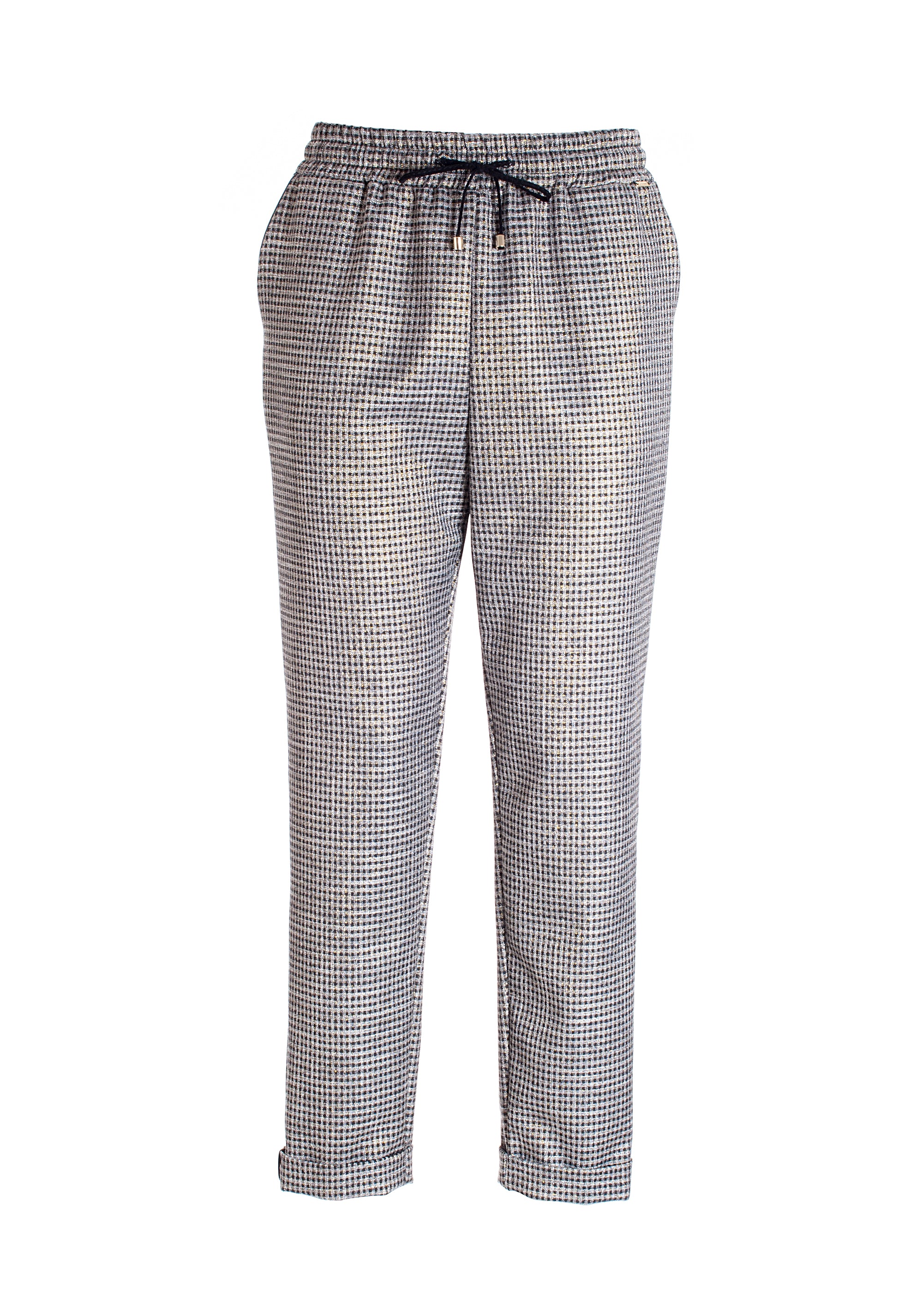 Jogger pant regular fit made in pied de poule fabric Fracomina FR21WV4006W45995-557_06