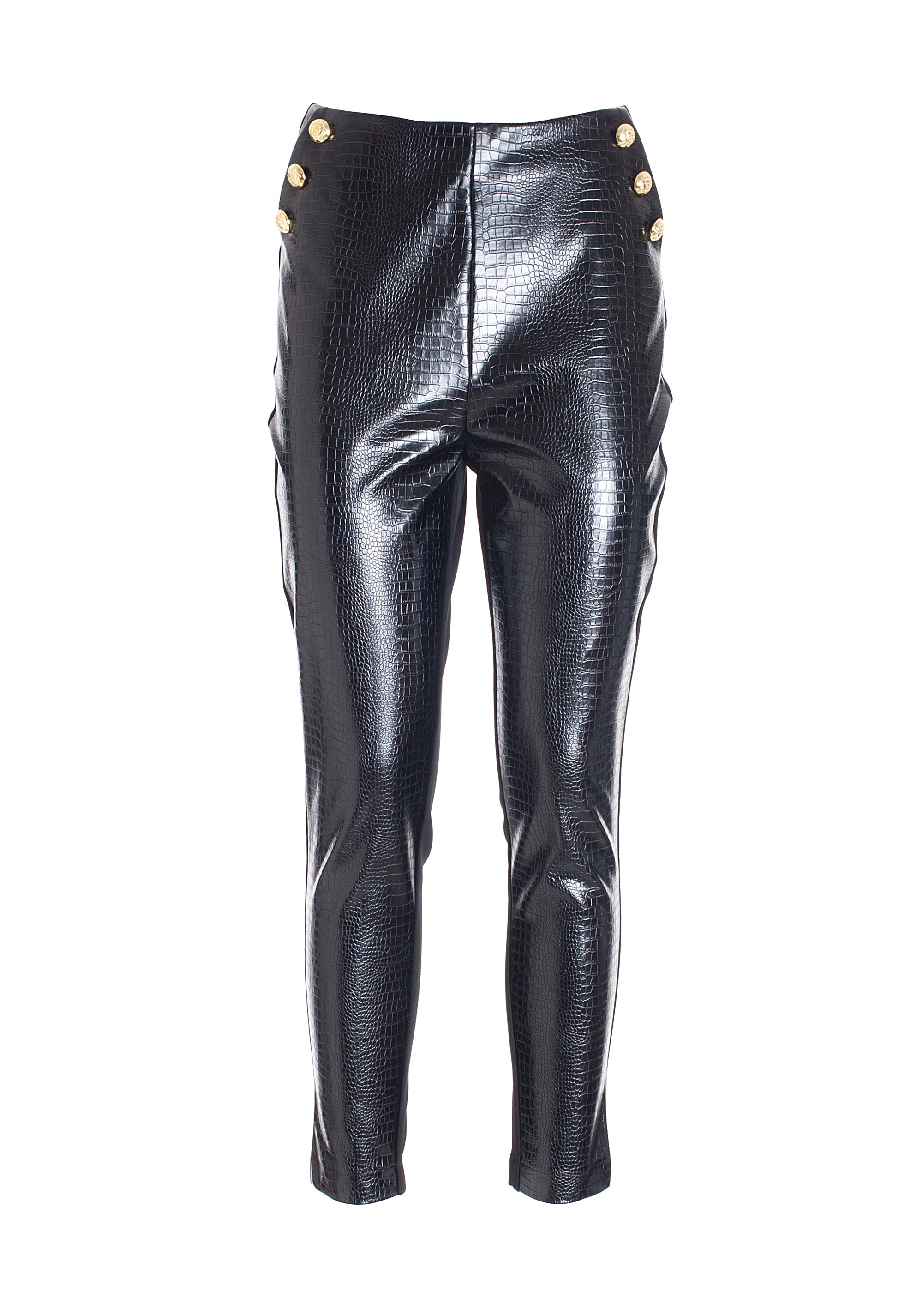 Leggings skinny fit made in eco leather with crocodile print Fracomina FR21WV7005O42001-053_6