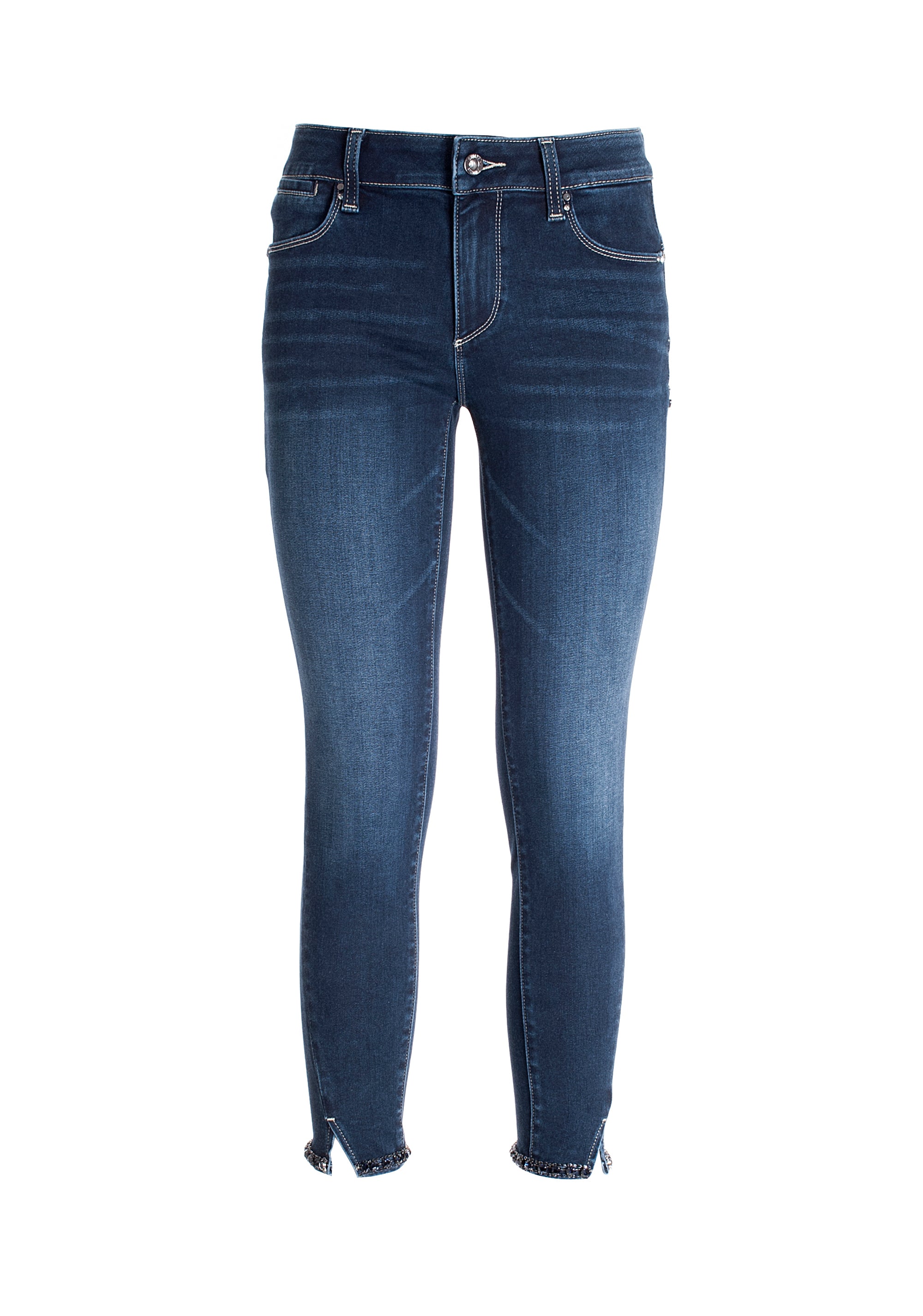 Jeans skinny fit cropped with push-up effect made in denim with dark wash Fracomina FR21WV9002D40801-117_06