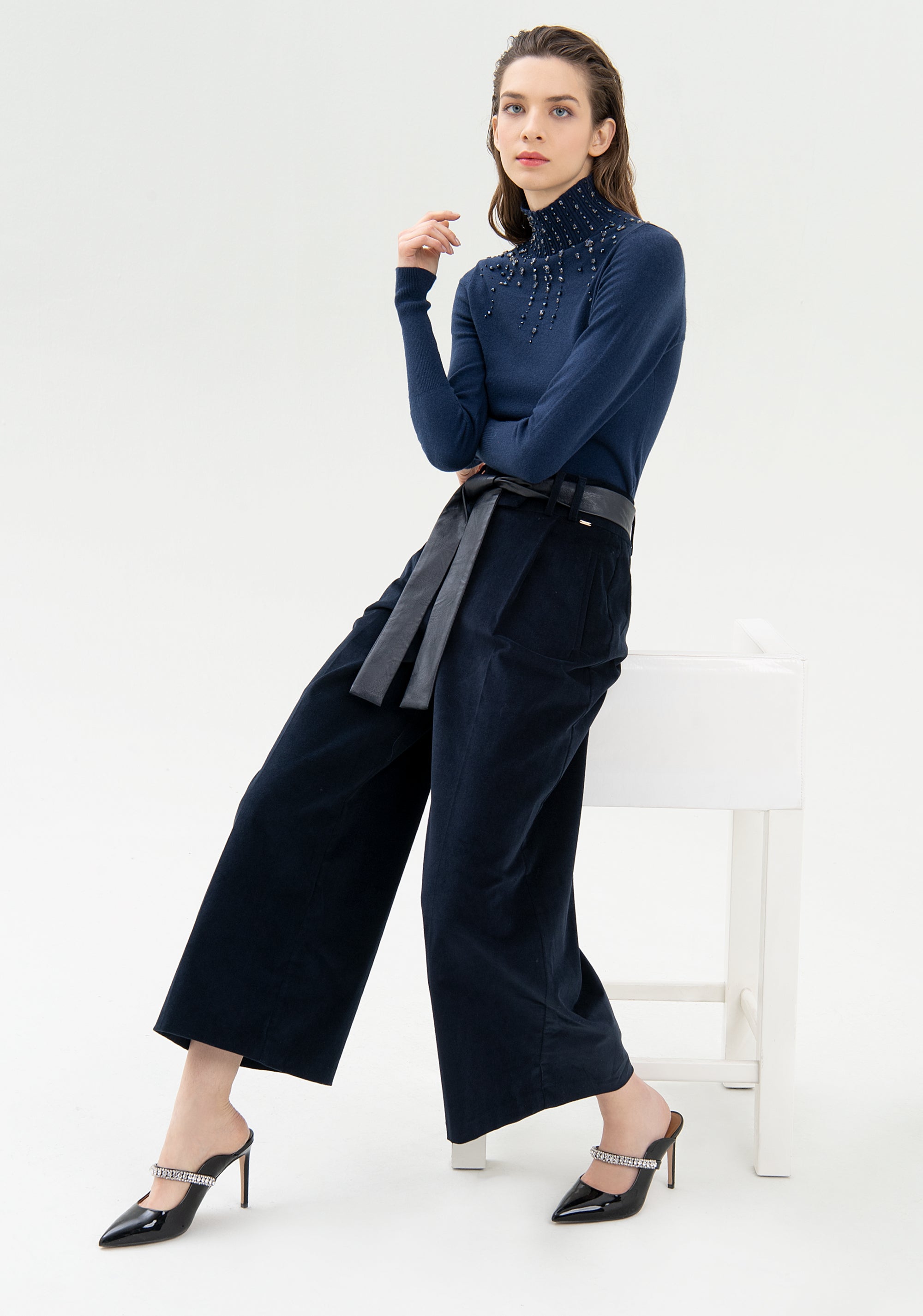 Culotte pant wide fit made in velvet Fracomina FR21WVB002W40101-117_04