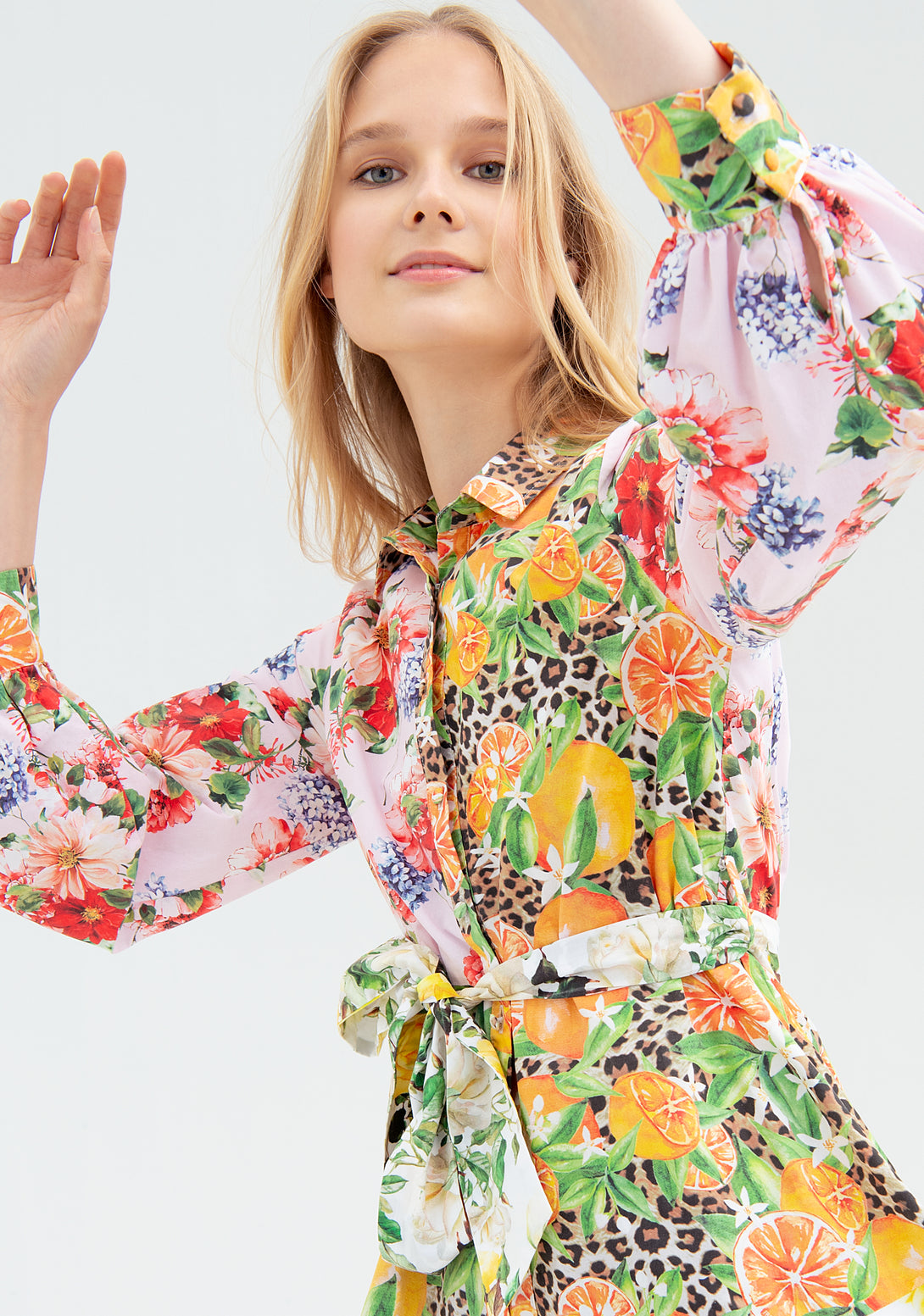 Chemisier dress regular fit with multicolor pattern