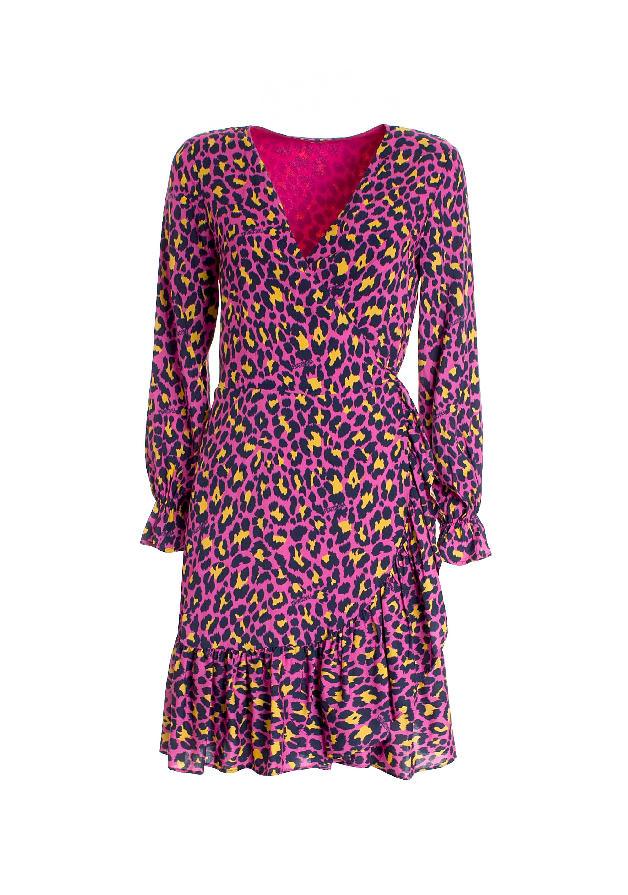 Mini wrap dress with multicolor animalier pattern Fracomina FR22SD1026W525N4-D41_6