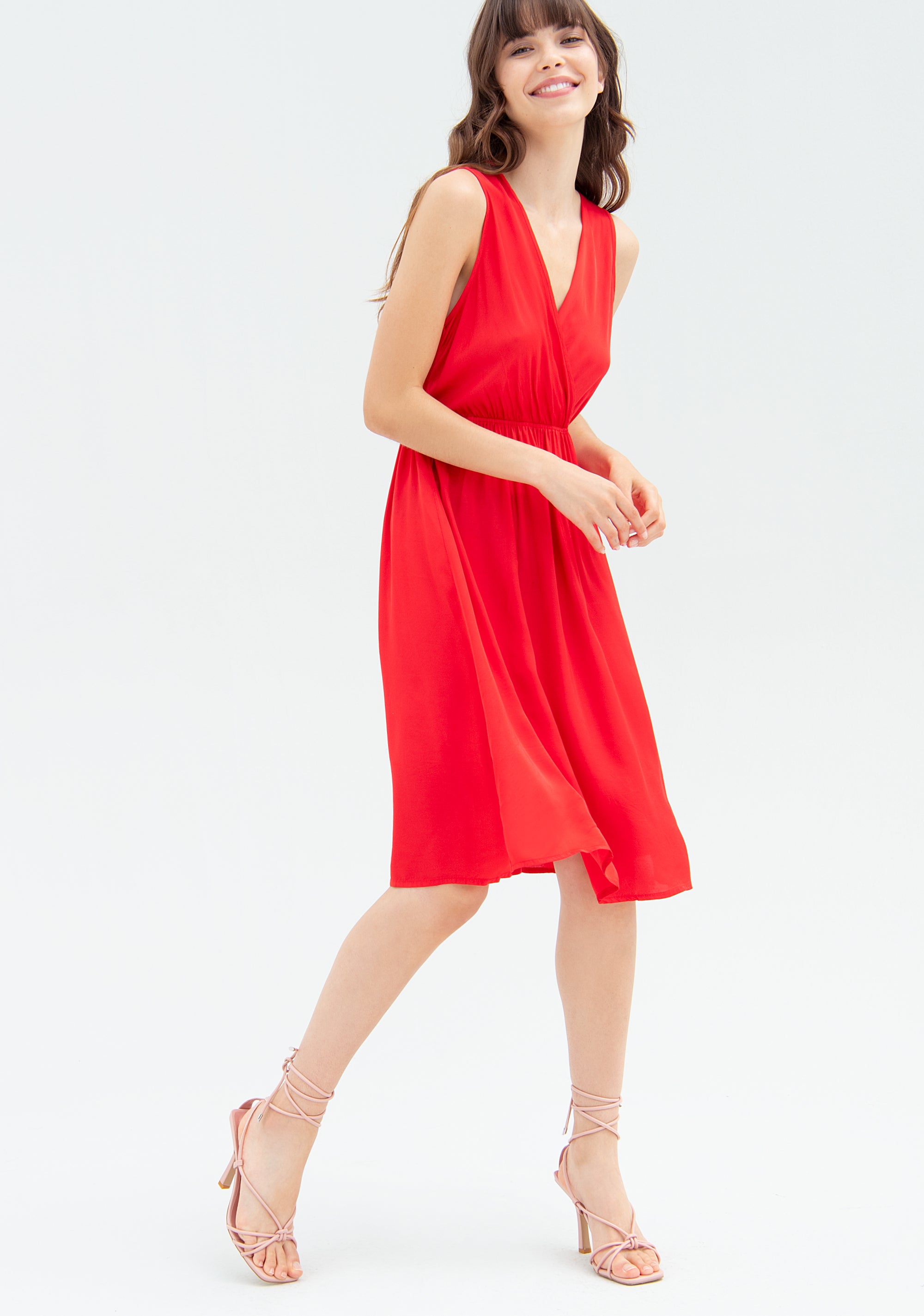 Dress made in viscose with no sleeves Fracomina FR22SD1045W41301-234