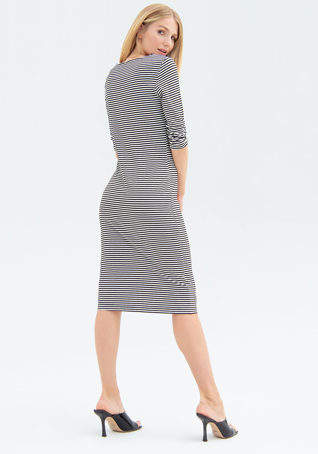 Dress tight fit, middle length, made in striped jersey