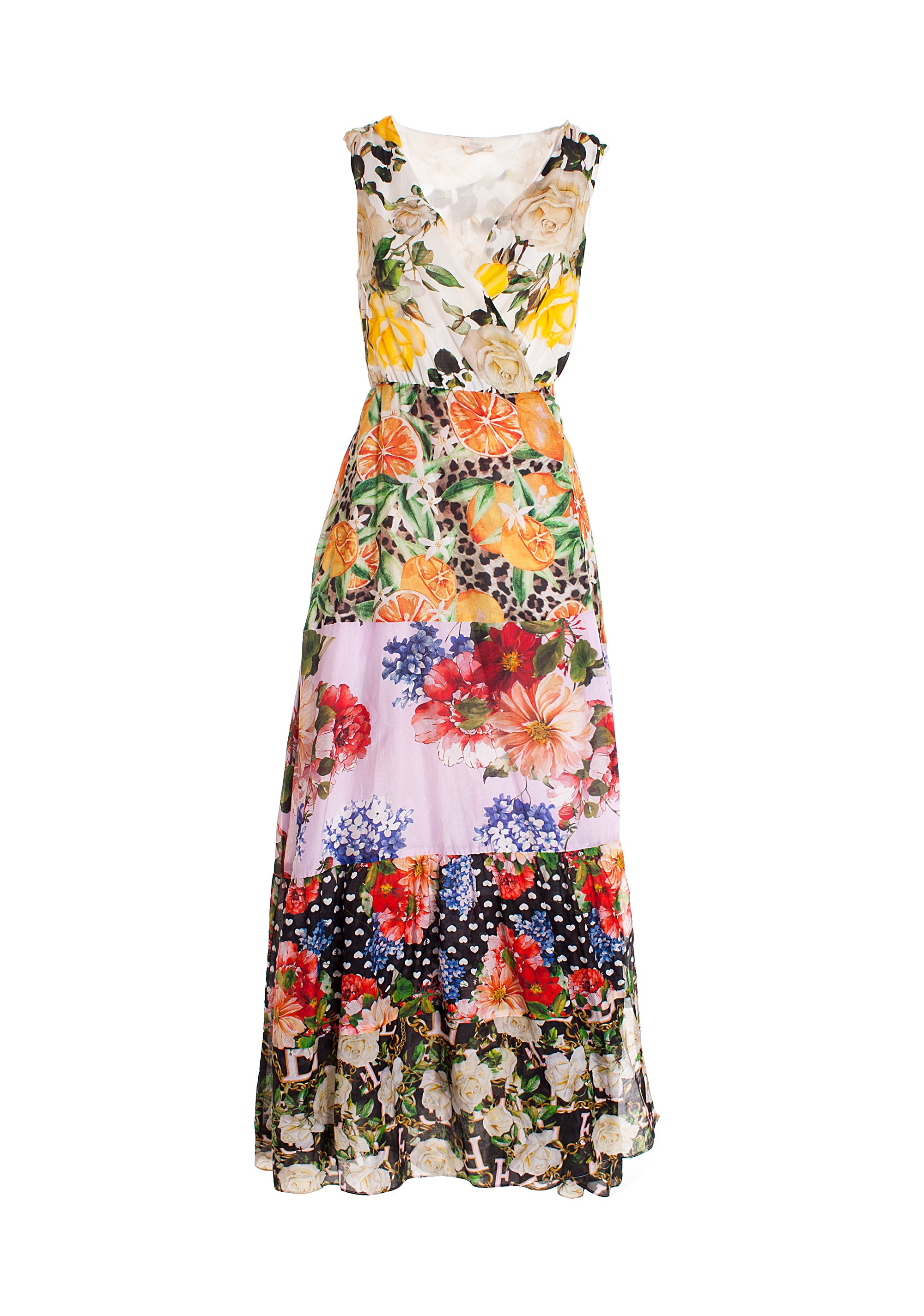 Dress with no sleeves and multicolor pattern Fracomina FR22SD3005W405R7-210_6