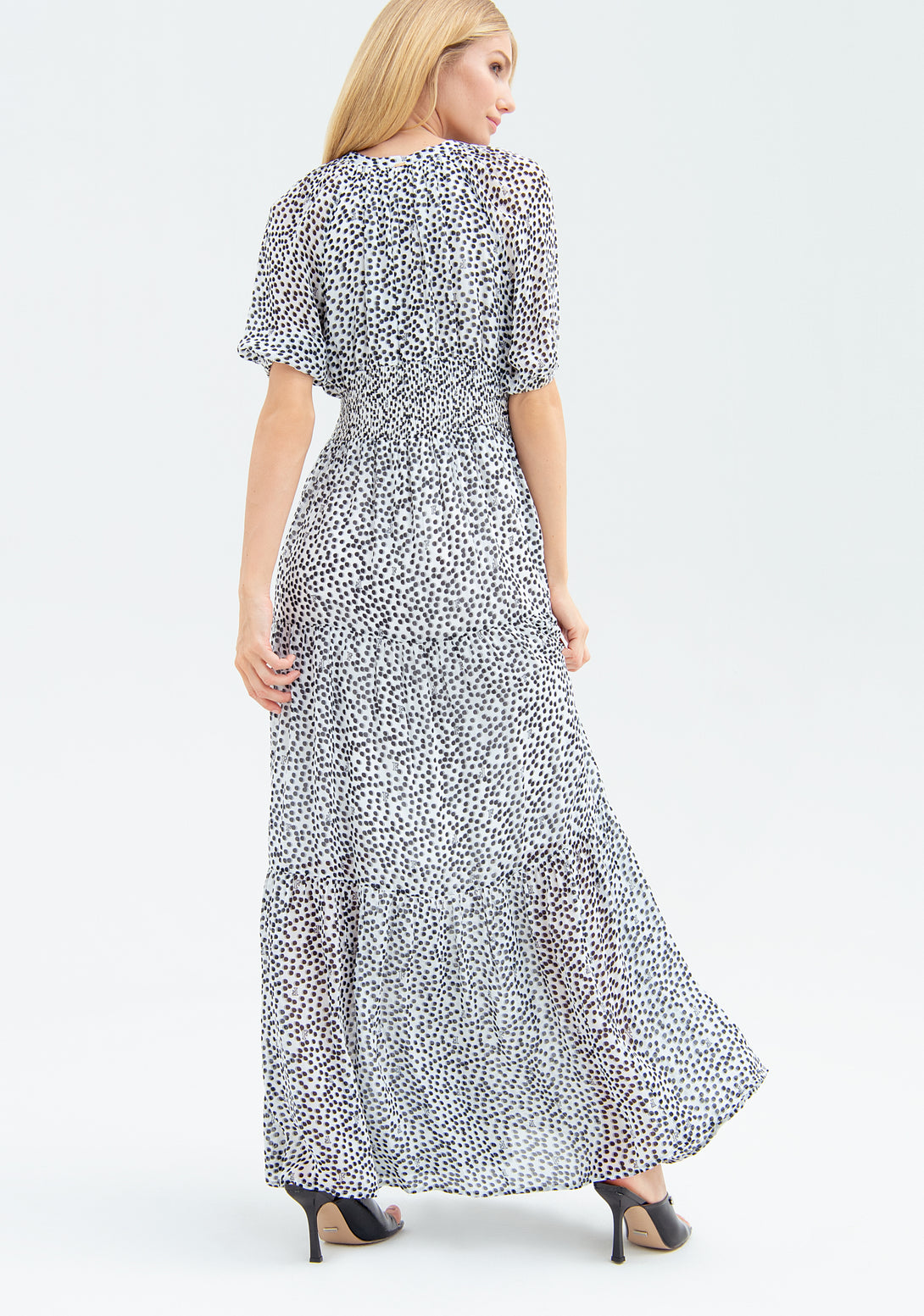 Dress regular fit made with polka dots pattern