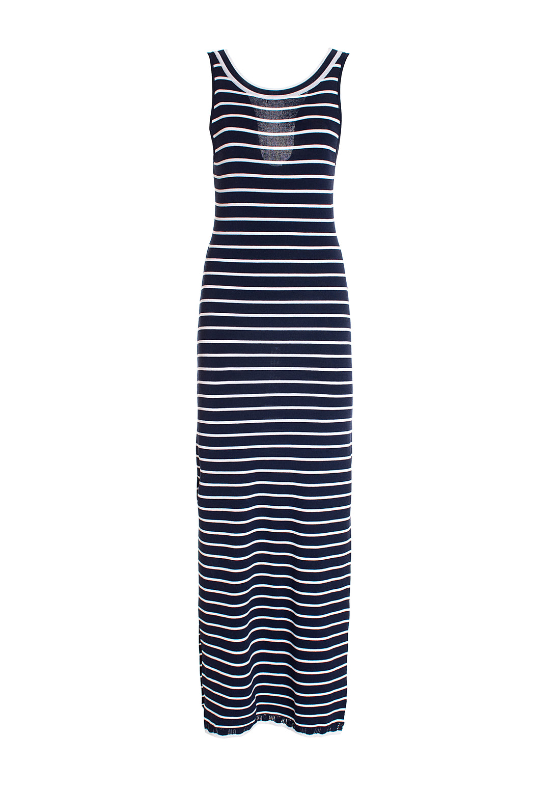 Knitted long dress slim fit with stripes