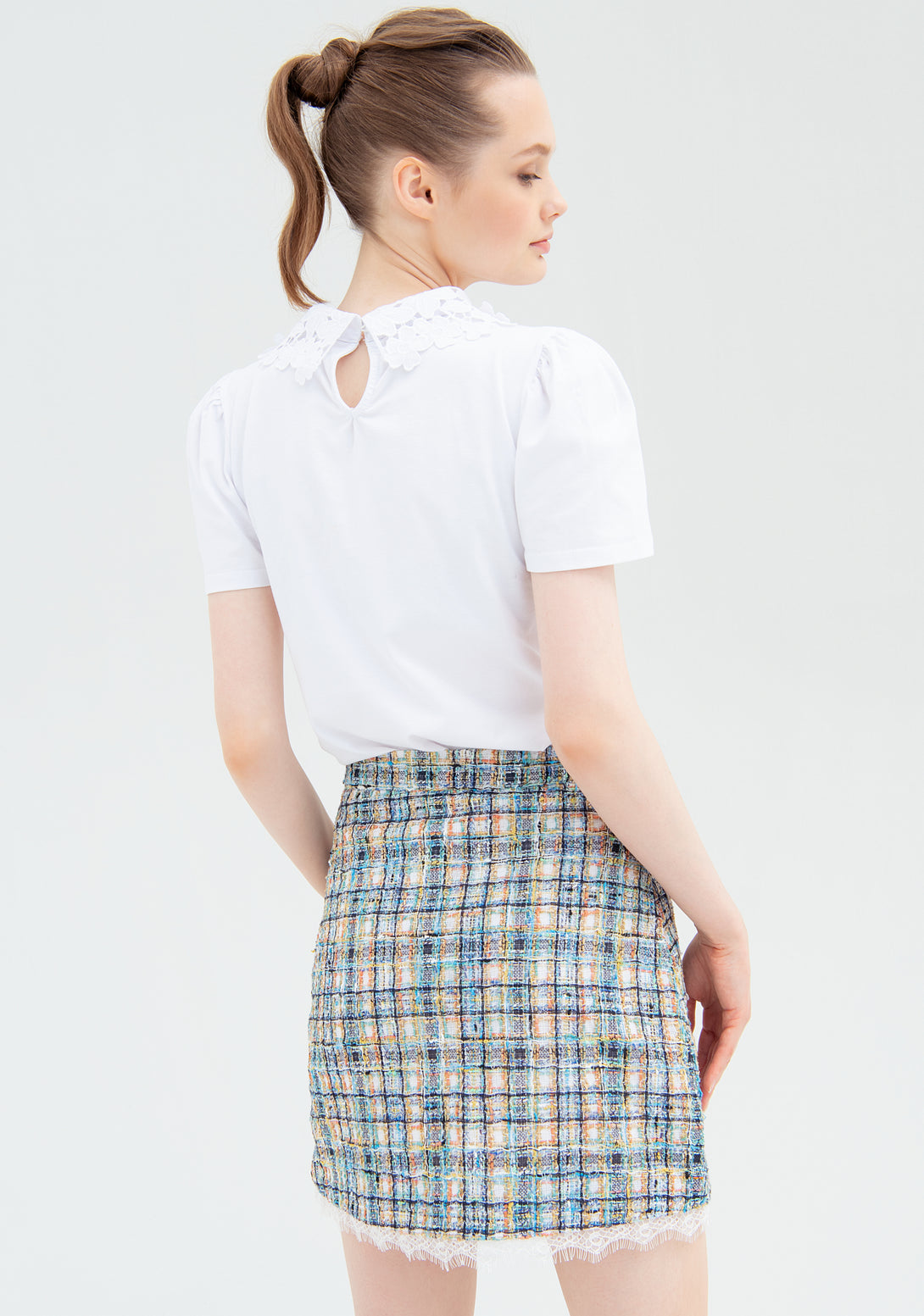 Mini sheath skirt slim fit made in tweed