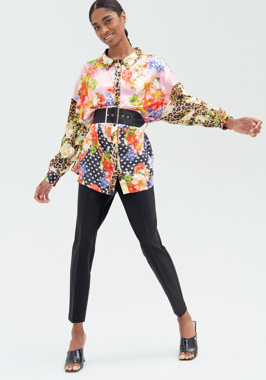 Shirt over fit with multicolor pattern Fracomina FR22ST1009W517R7-210