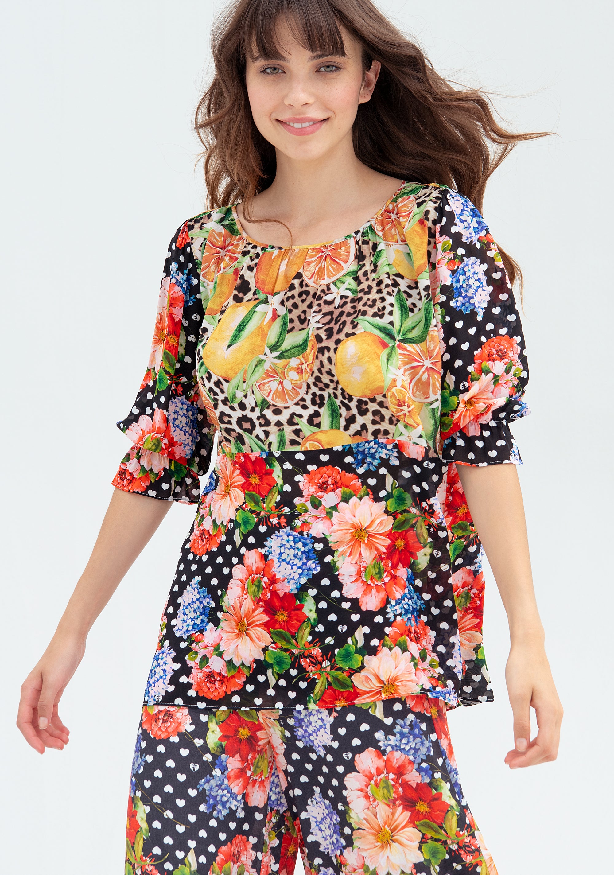 Blouse wide fit with multicolor pattern Fracomina FR22ST1011W452R7-210_2