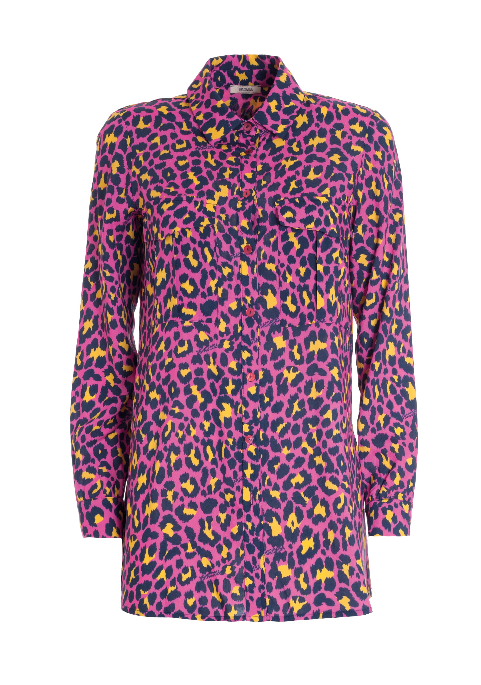 Long shirt over fit with multicolor animalier pattern Fracomina FR22ST1027W525N4-D41_6