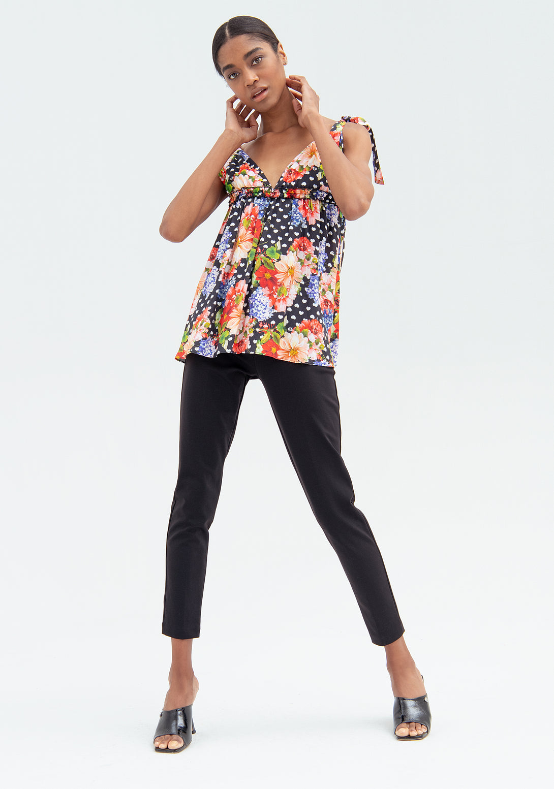 Top flared with multicolor pattern and no sleeves Fracomina FR22ST2020W517R8-210