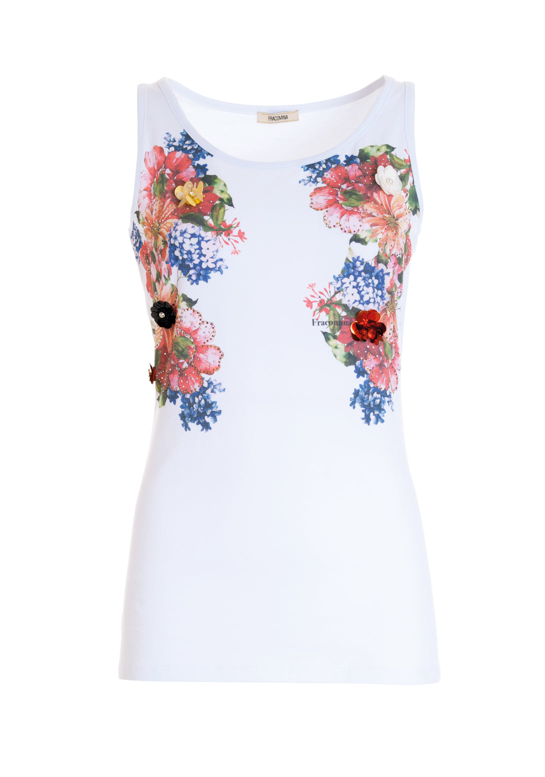 Tank top slim fit made in jersey with flowery print