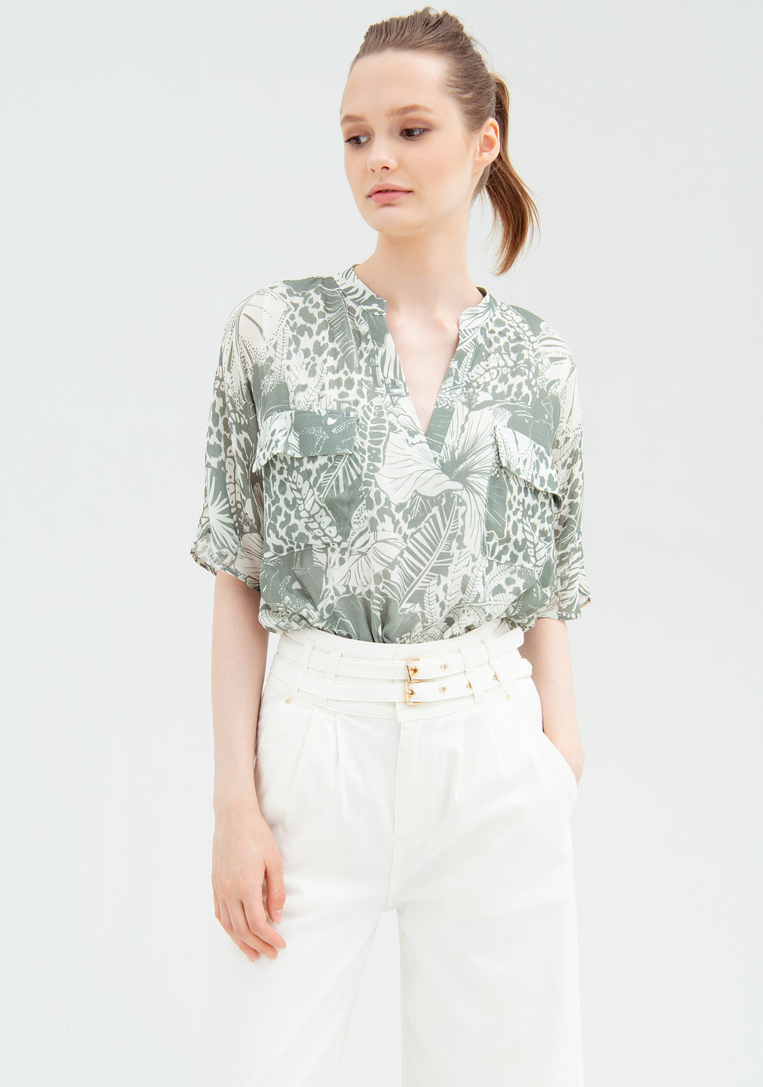 Pant flared made in cotton