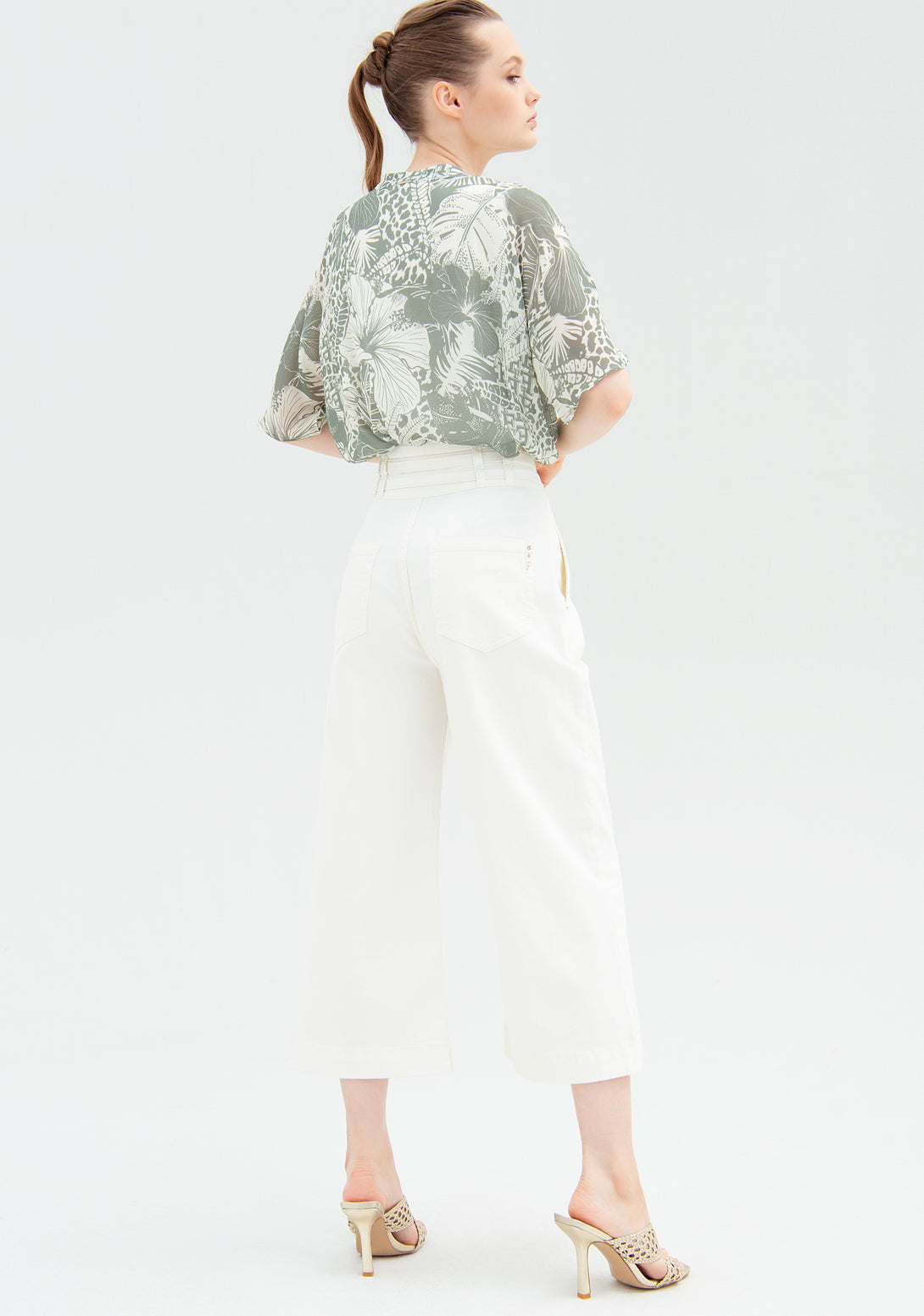 Pant flared made in cotton