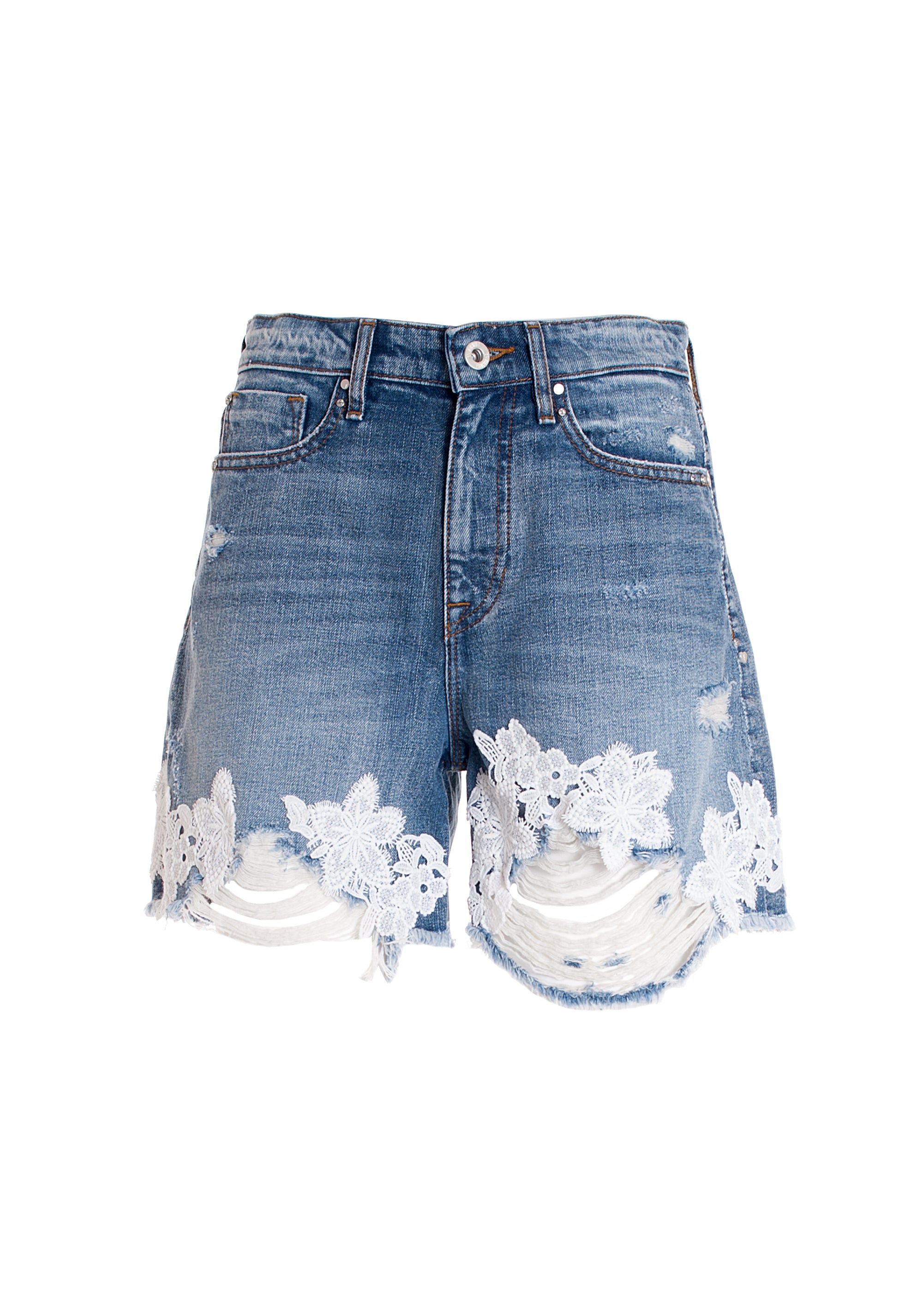 Short pant flare made in denim with middle wash Fracomina FR22SV6005D419R6-437_6