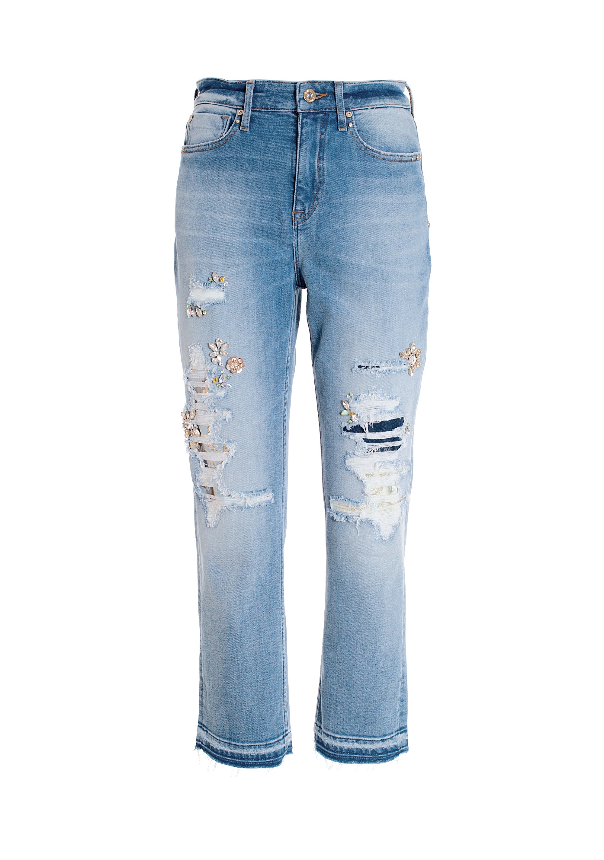 Jeans straight cut made in denim with middle wash Fracomina FR22SV9001D420P3-062_6