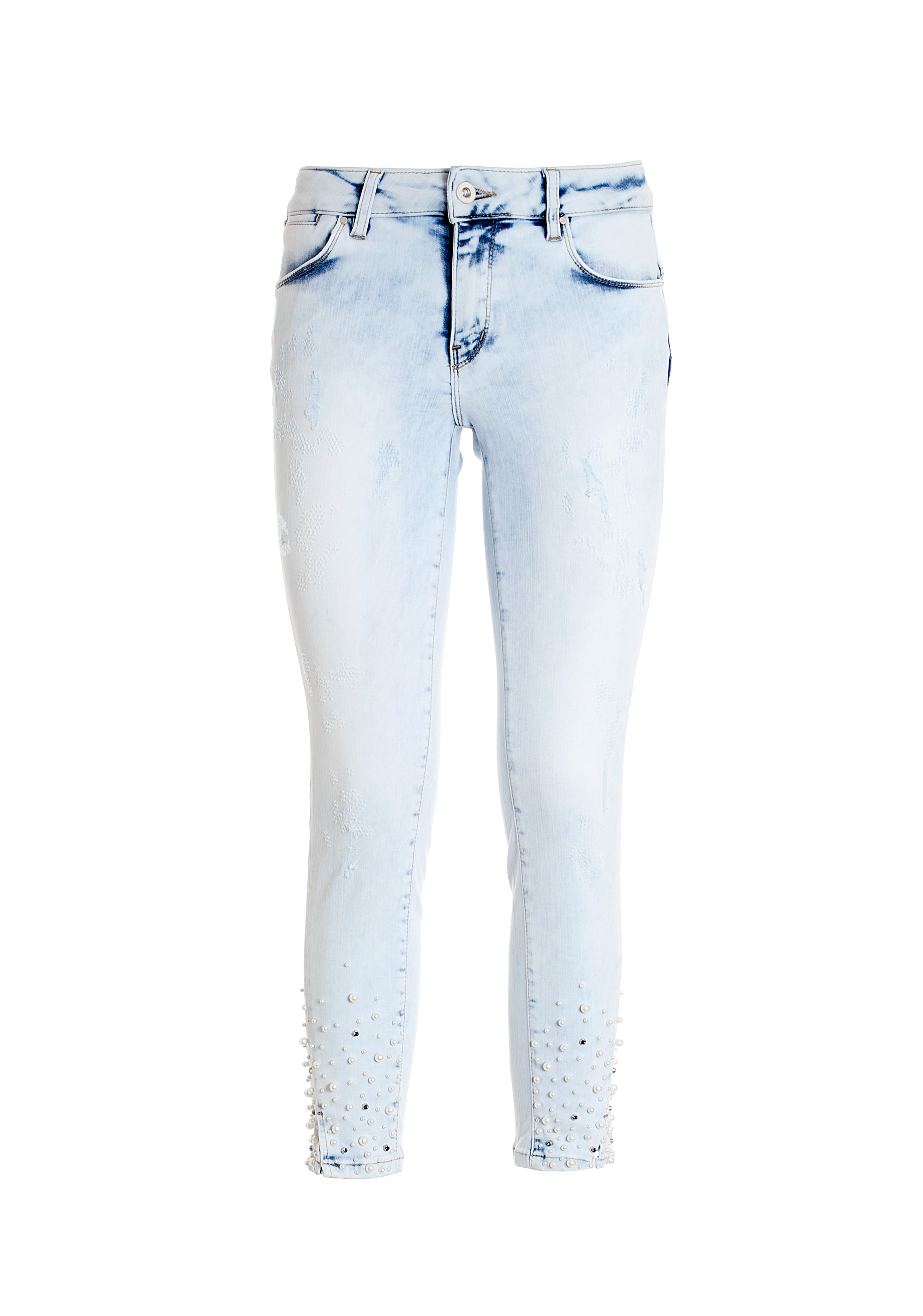 Jeans slim fit cropped made in denim with light bleached wash Fracomina FR22SV9002D44993-688_6