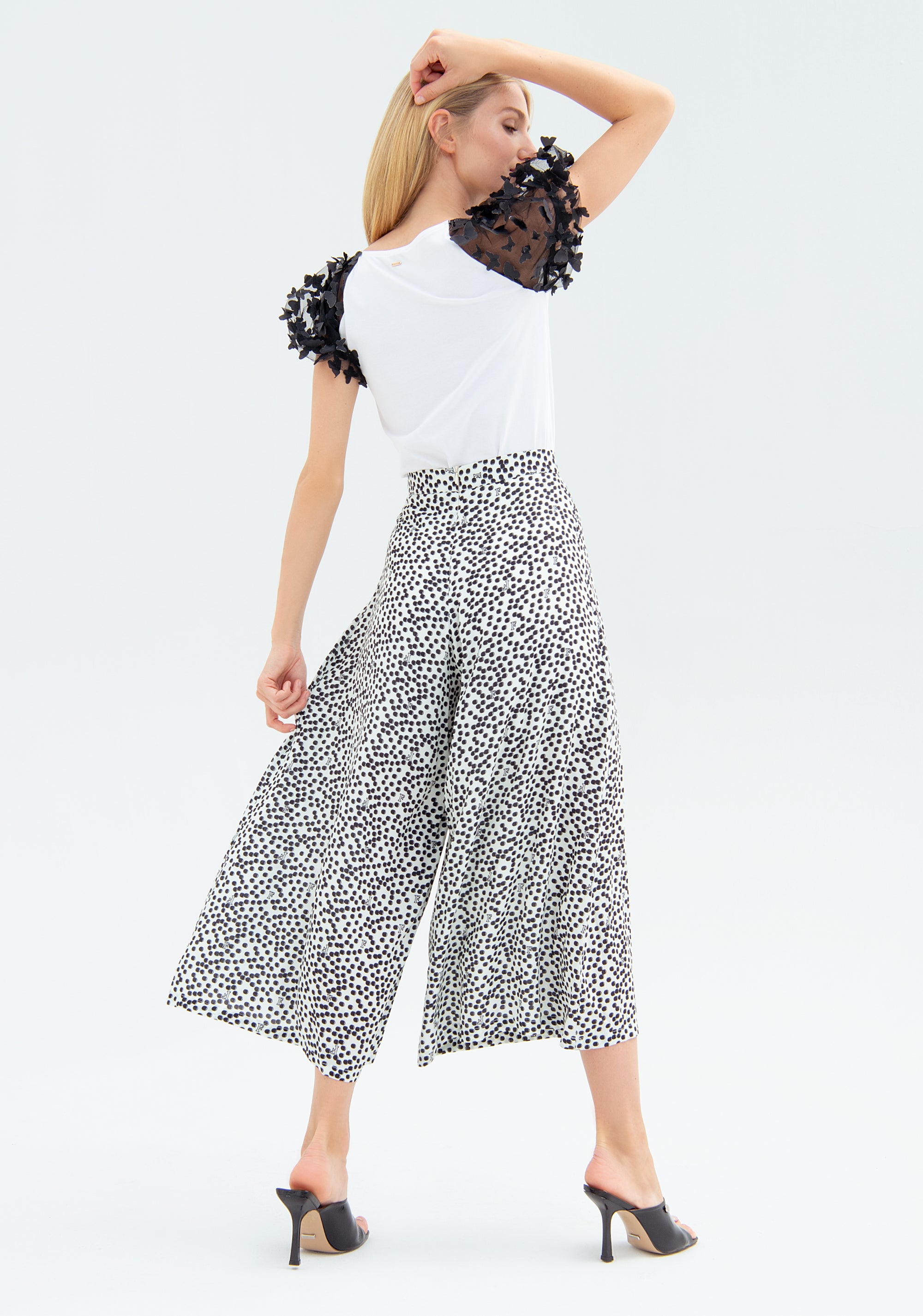 Culotte pant cropped with polka dots pattern Fracomina FR22SVB007W422R8-109_3